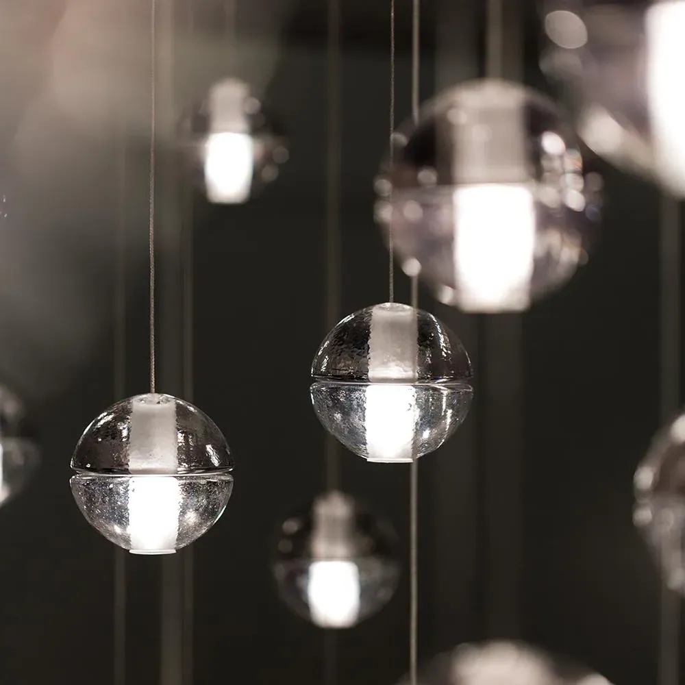 11-Light Pendant Cluster with Square Canopy