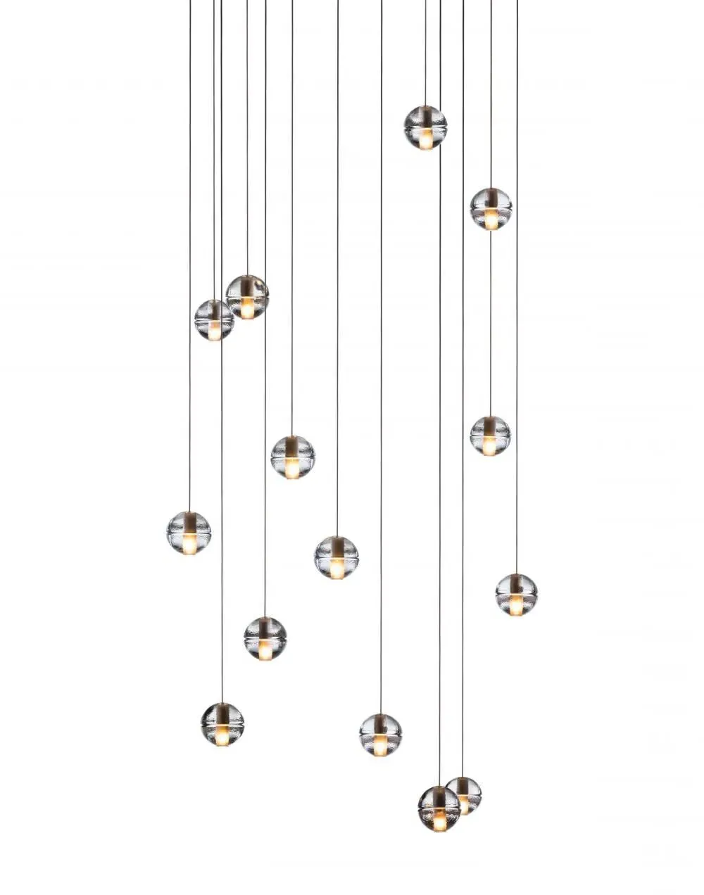 11-Light Pendant Cluster with Square Canopy