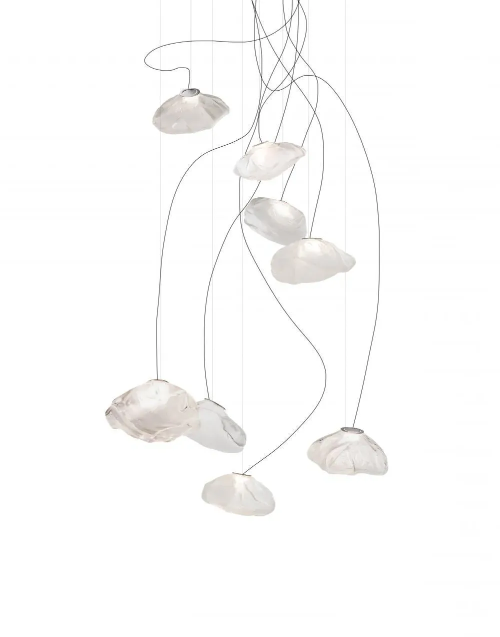 11-Light Pendant Light Semi Rigid - Clear, Glass