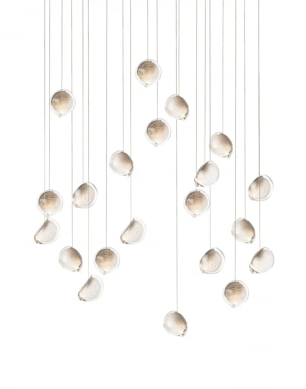 20-Light Pendant Light Rectangle - Clear, Glass image