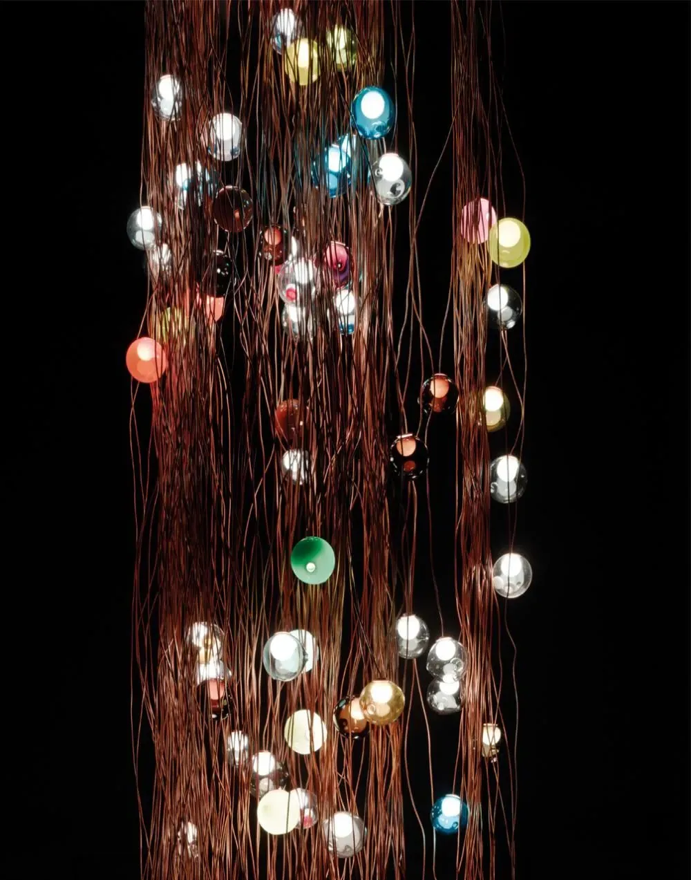 3-Light Pendant Cluster - Blue, Glass