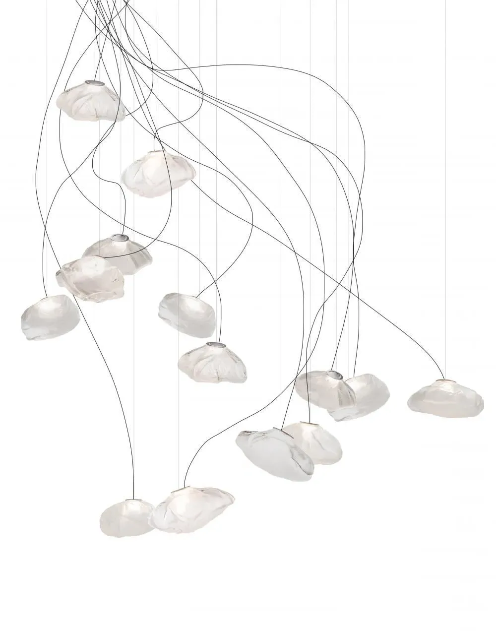 36-Light Pendant Light Semi Rigid - Grey, Glass