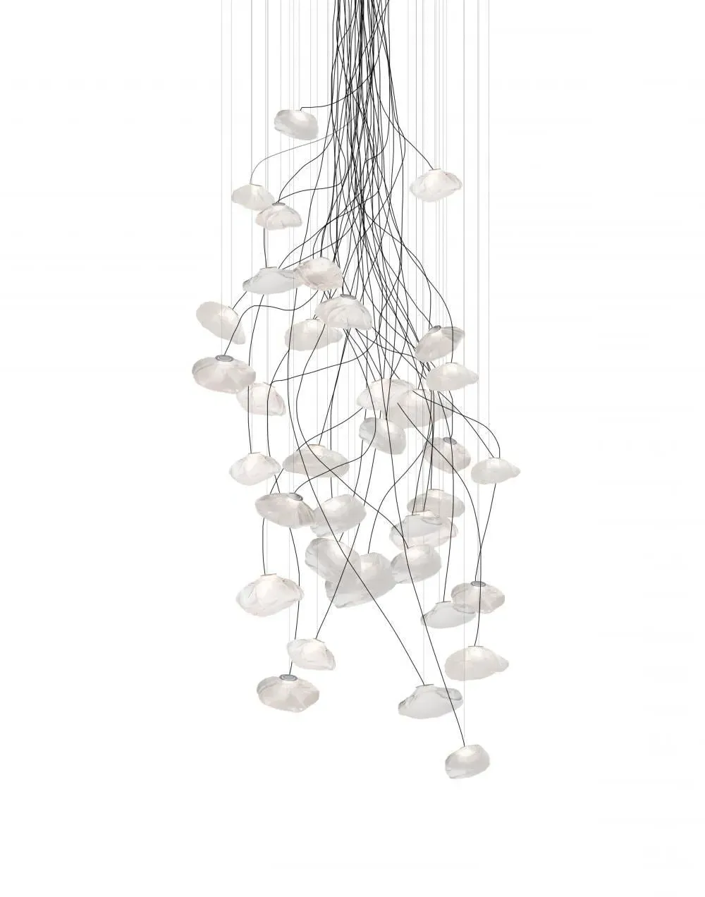 36-Light Pendant Light Semi Rigid - Grey, Glass