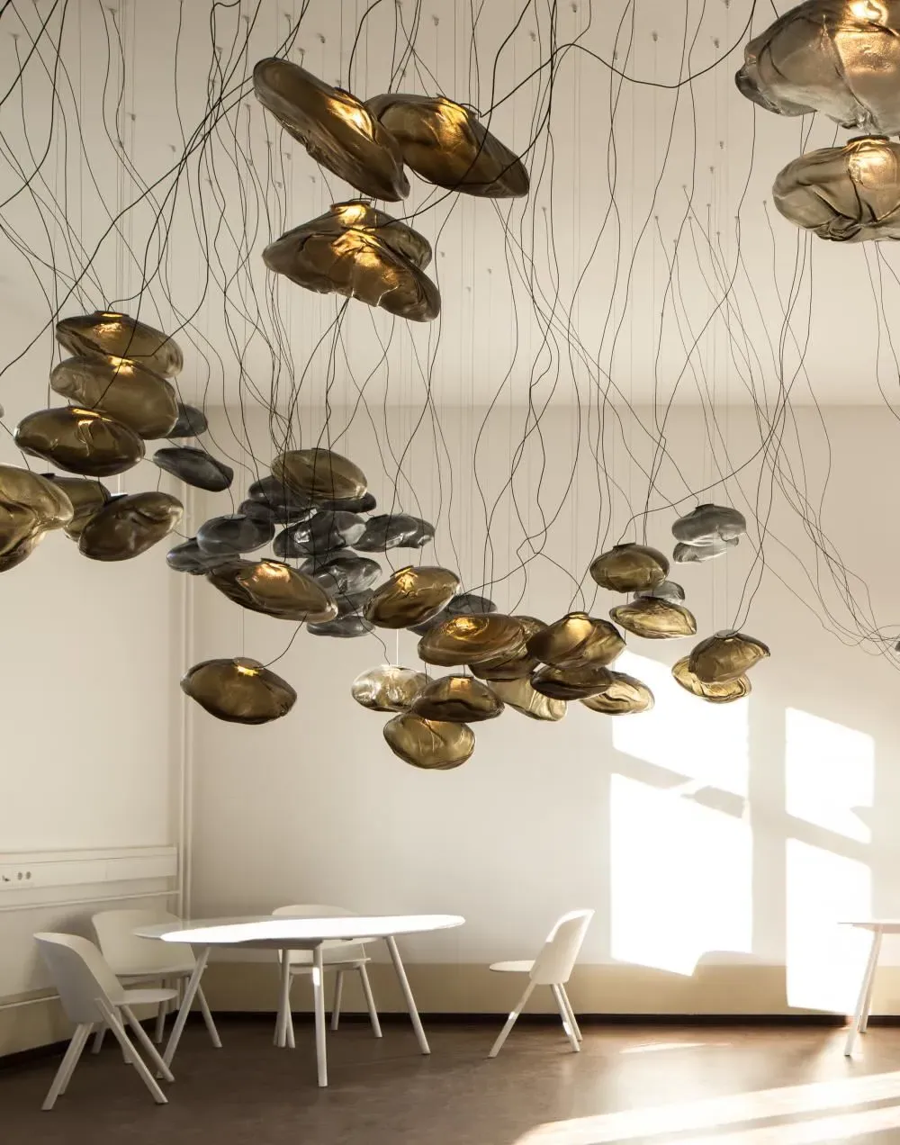 Single Pendant Light Semi Rigid - Grey, Glass