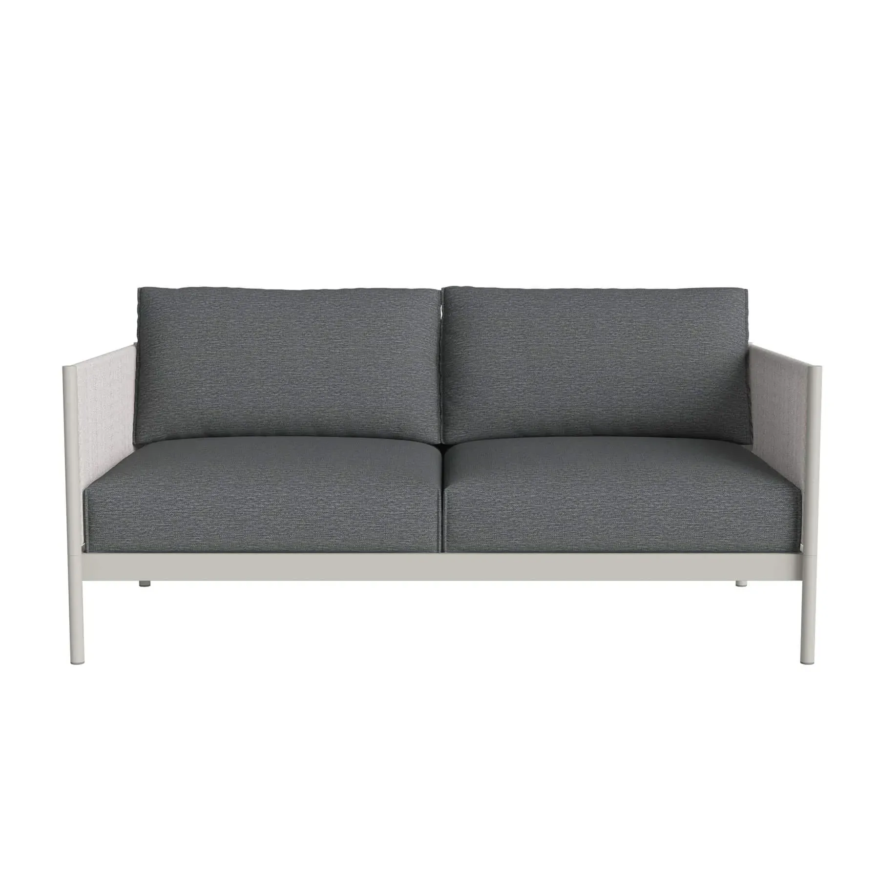 2-Seater Garden Sofa with Cord Arms - Beige