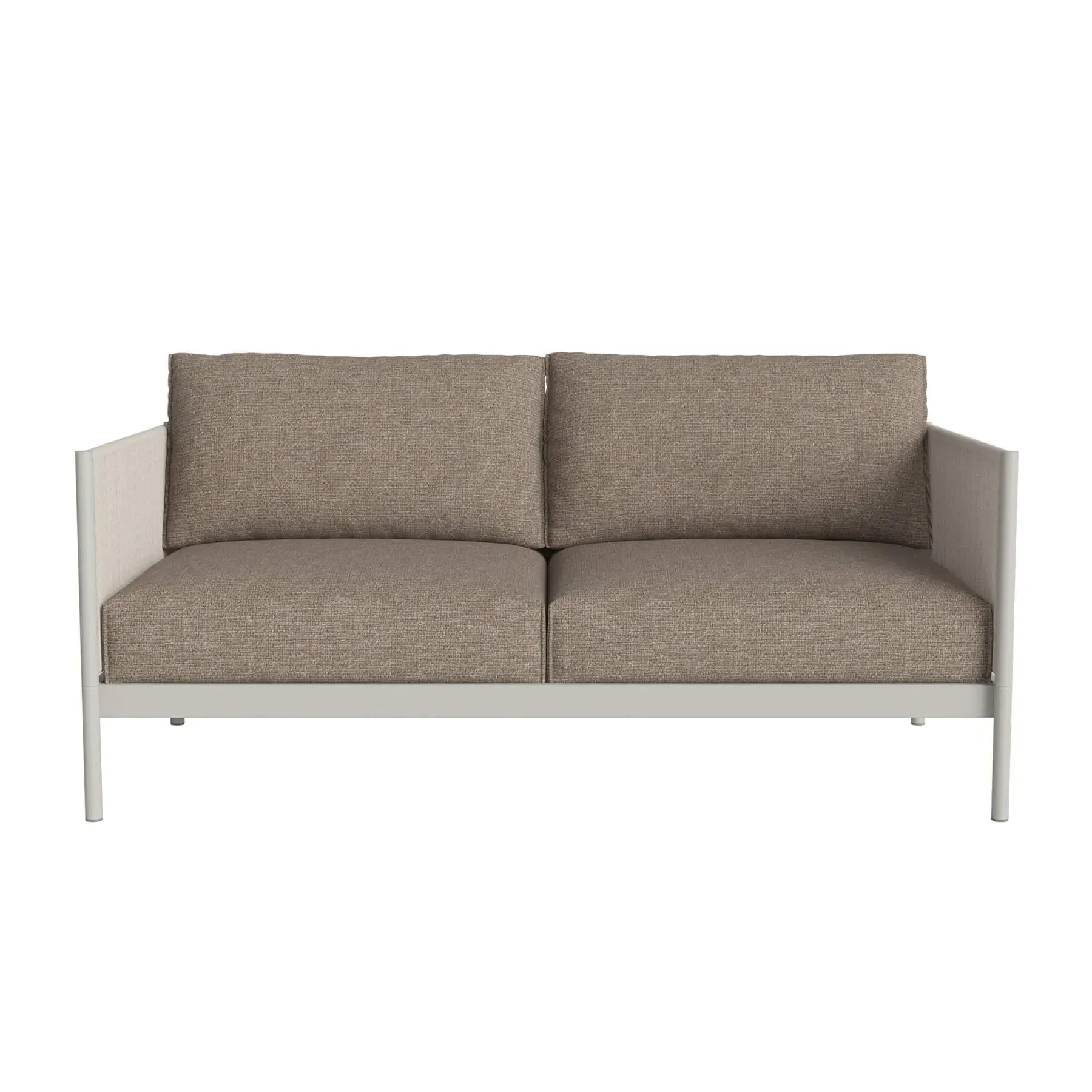 2-Seater Garden Sofa with Cord Arms - Dark Grey