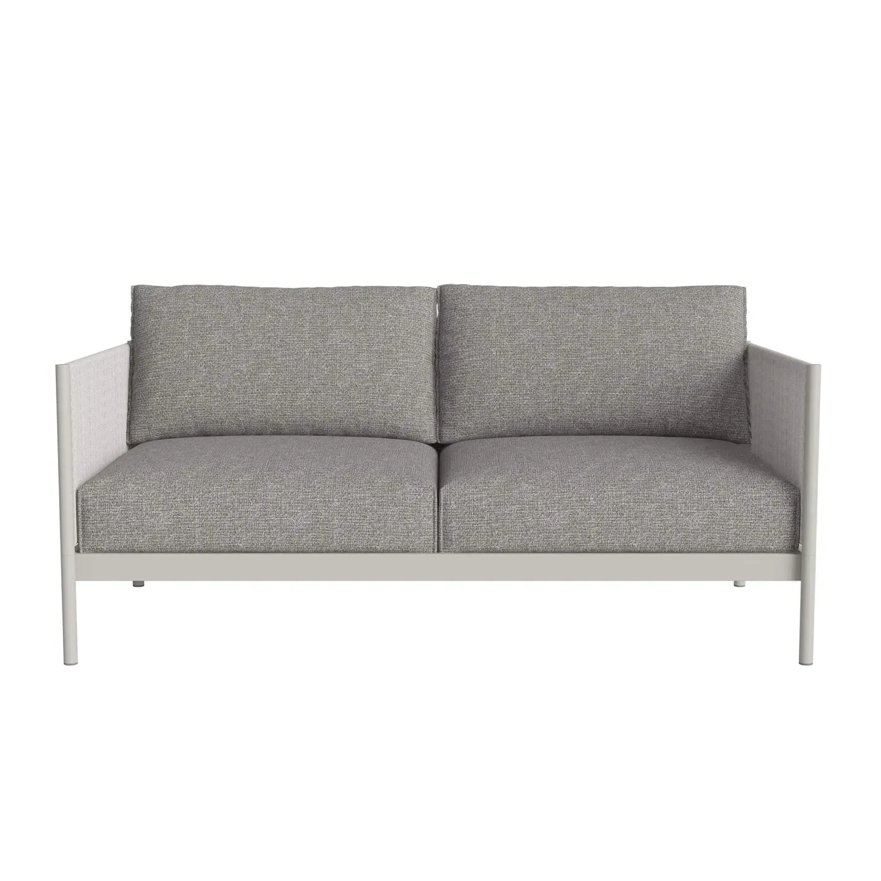 2-Seater Garden Sofa with Cord Arms - Light Grey