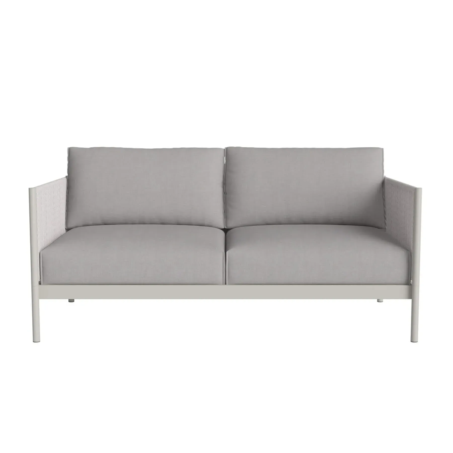 2-Seater Garden Sofa with Cord Arms - Light Grey