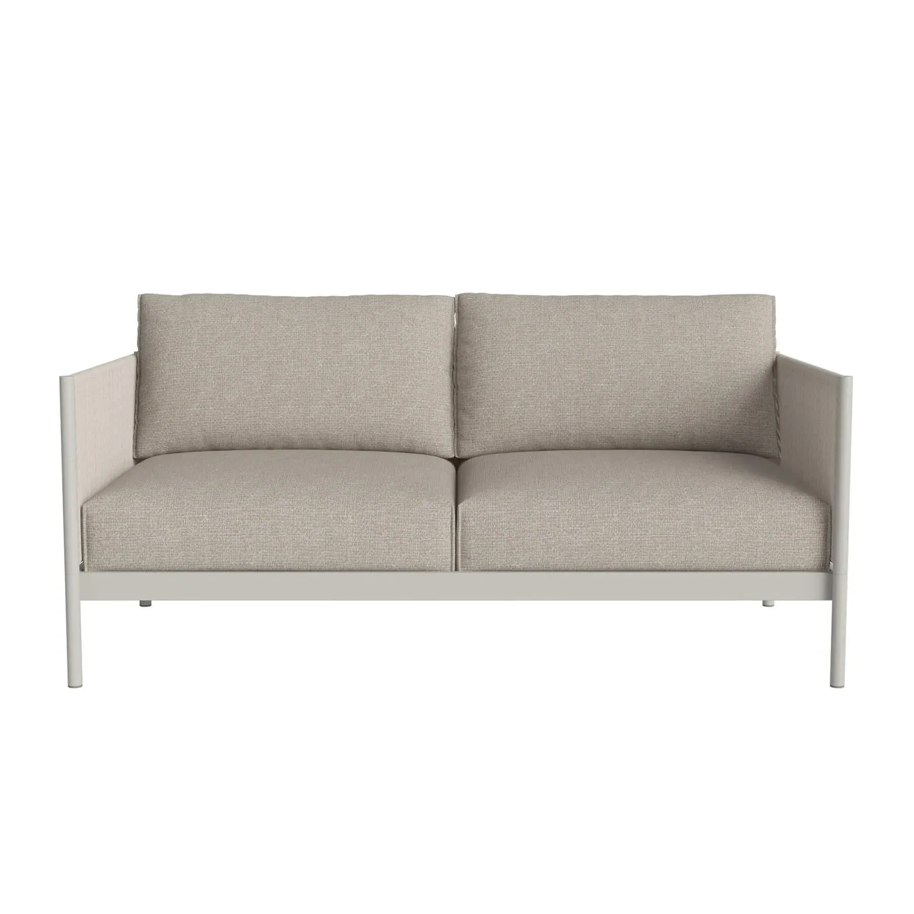 2-Seater Garden Sofa with Cord Arms - Sand image