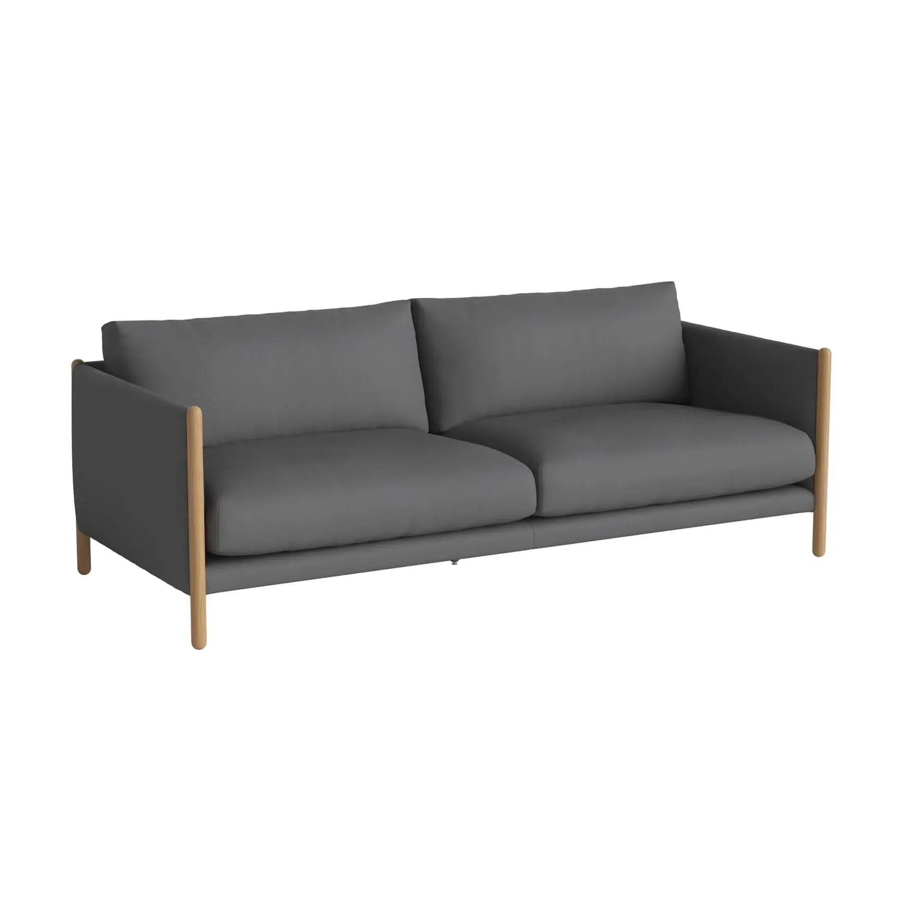2.5-Seater Sofa - Dark Grey, Oak