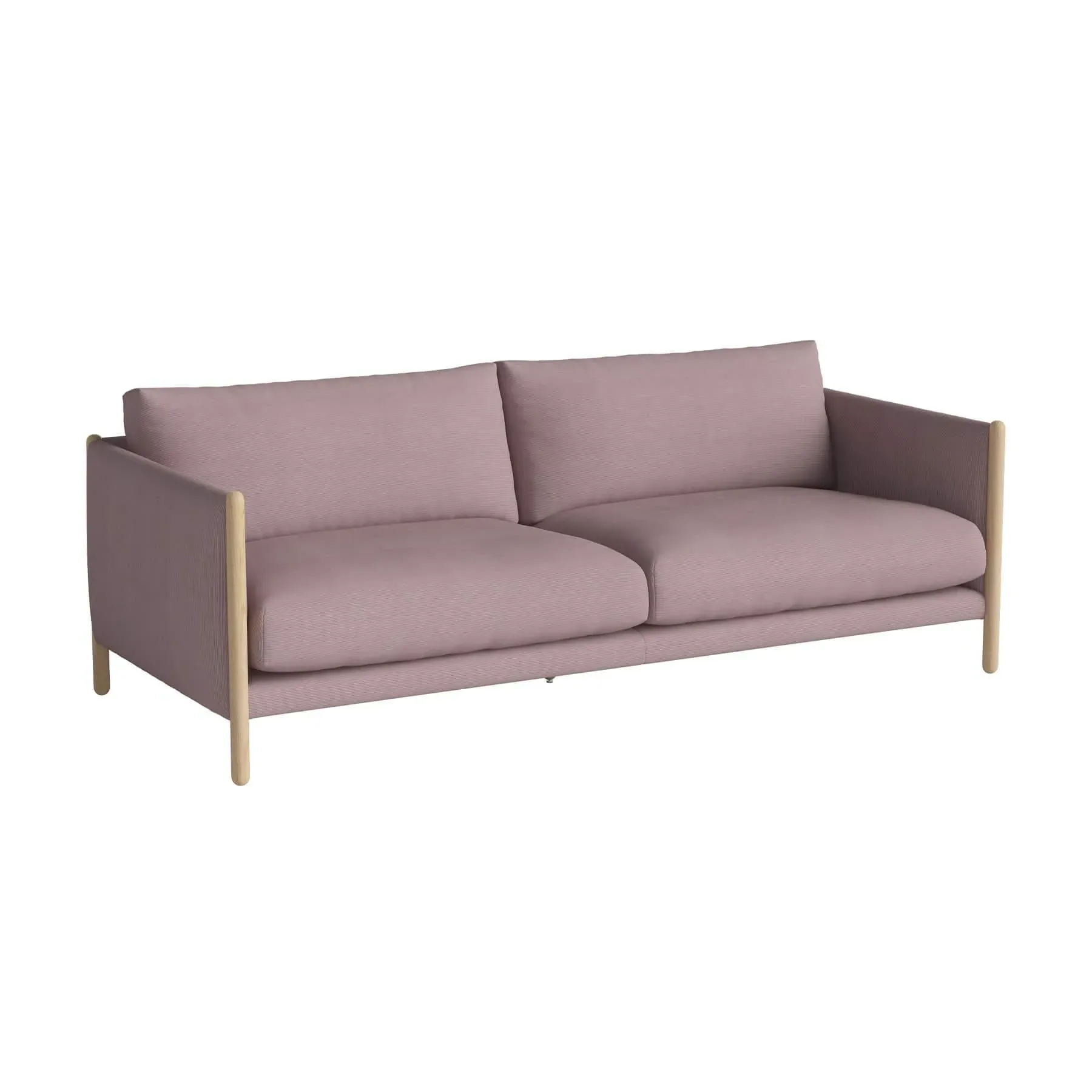 2.5-Seater Sofa with Oak Frame - Rosa, Fabric