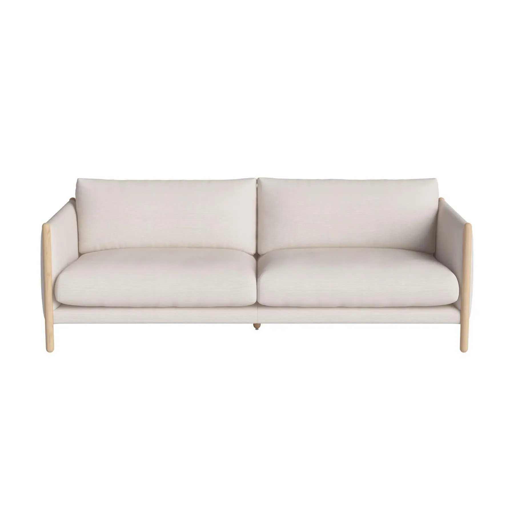 2.5-Seater Sofa with Padding - Beige, Oak