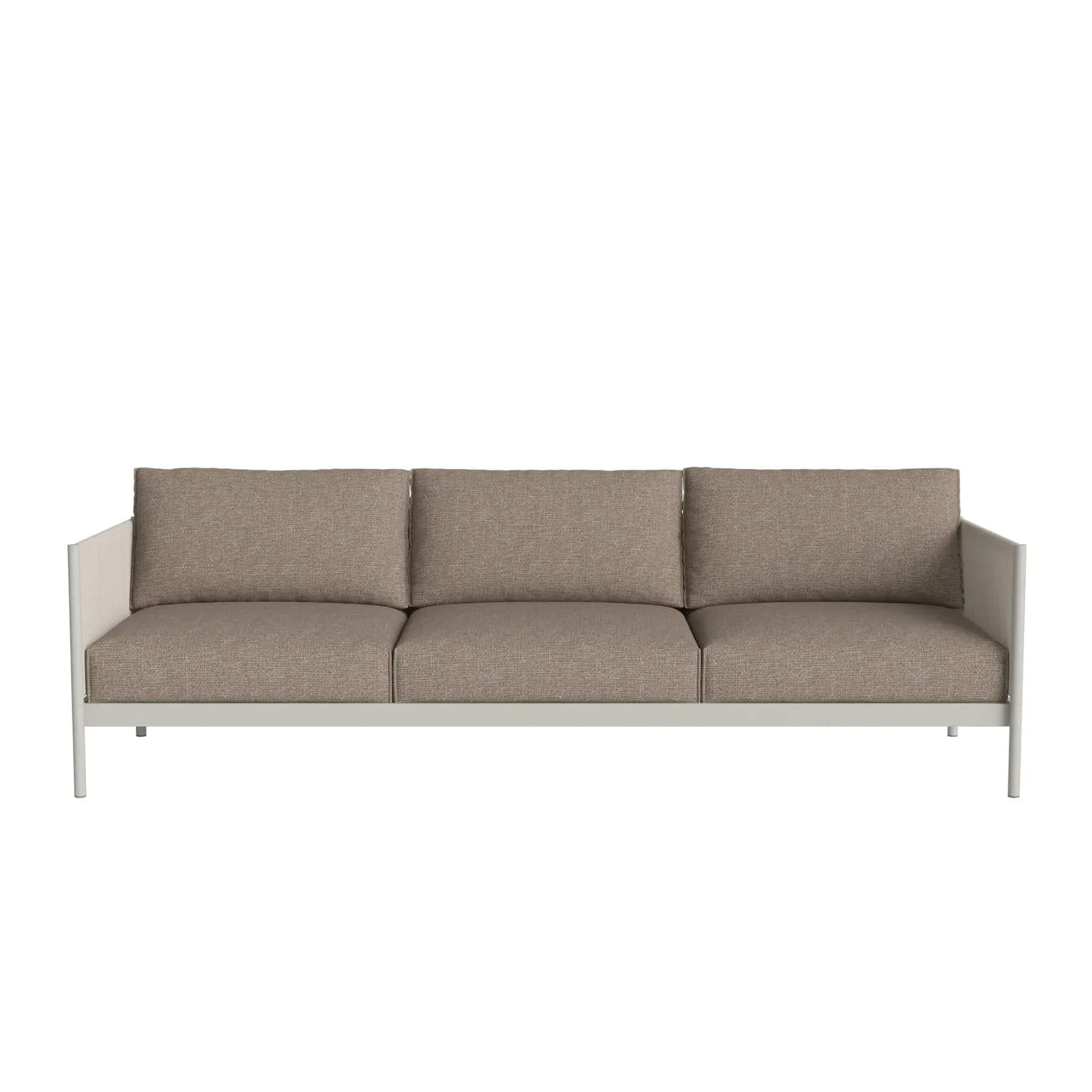 3-Seater Garden Sofa with Cord Arms - Dark Beige