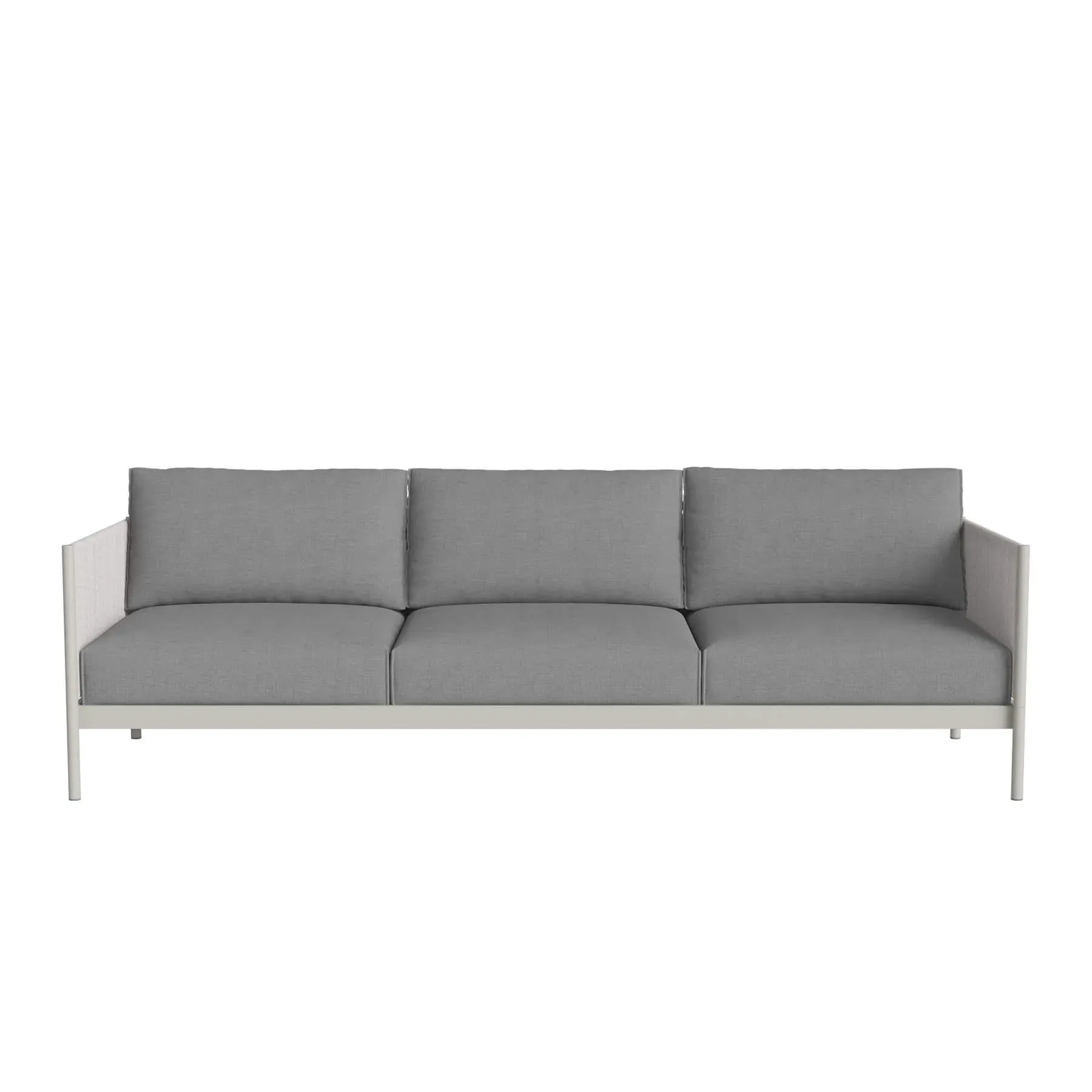 3-Seater Garden Sofa with Cord Arms - Dark Grey