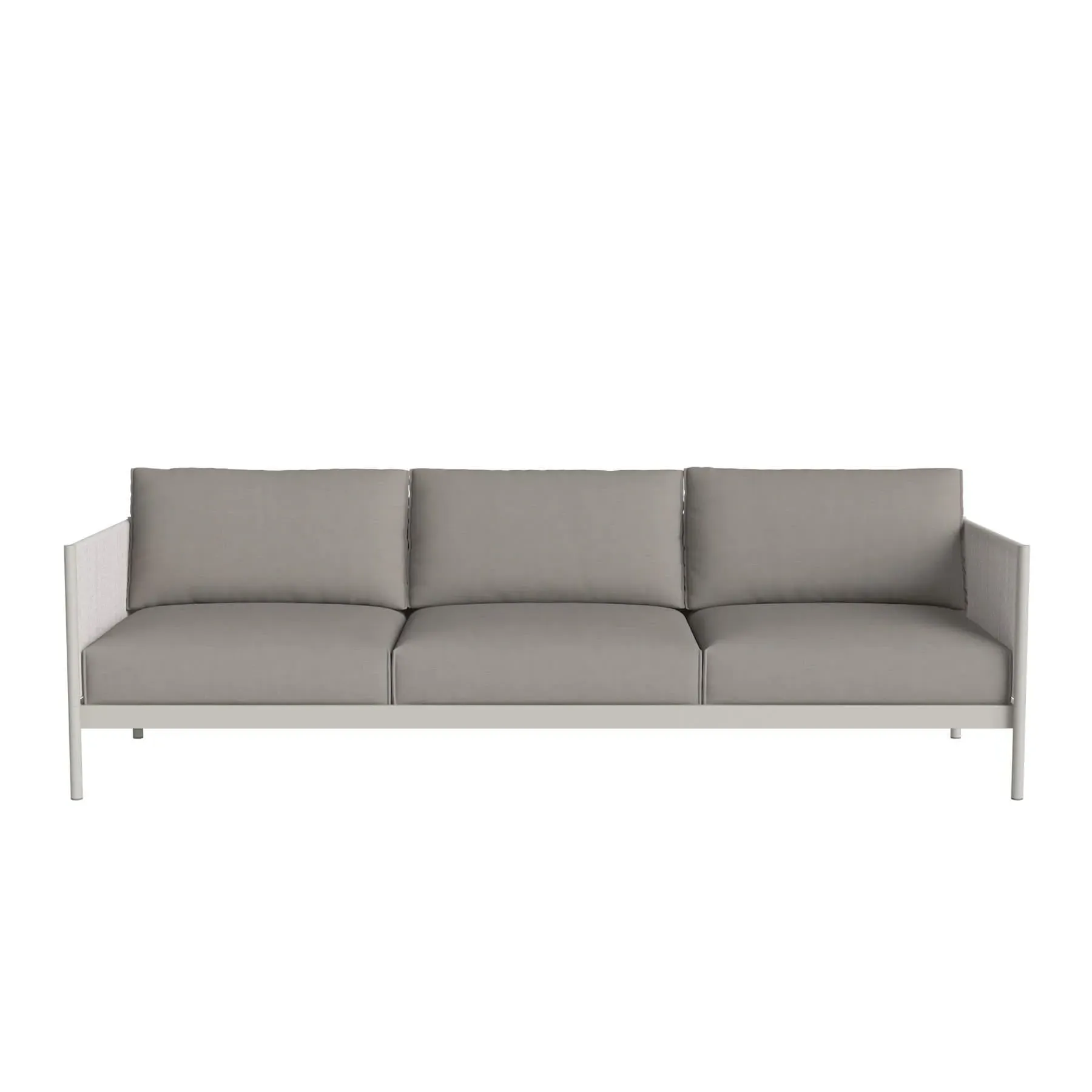 3-Seater Garden Sofa with Cord Arms - Grey