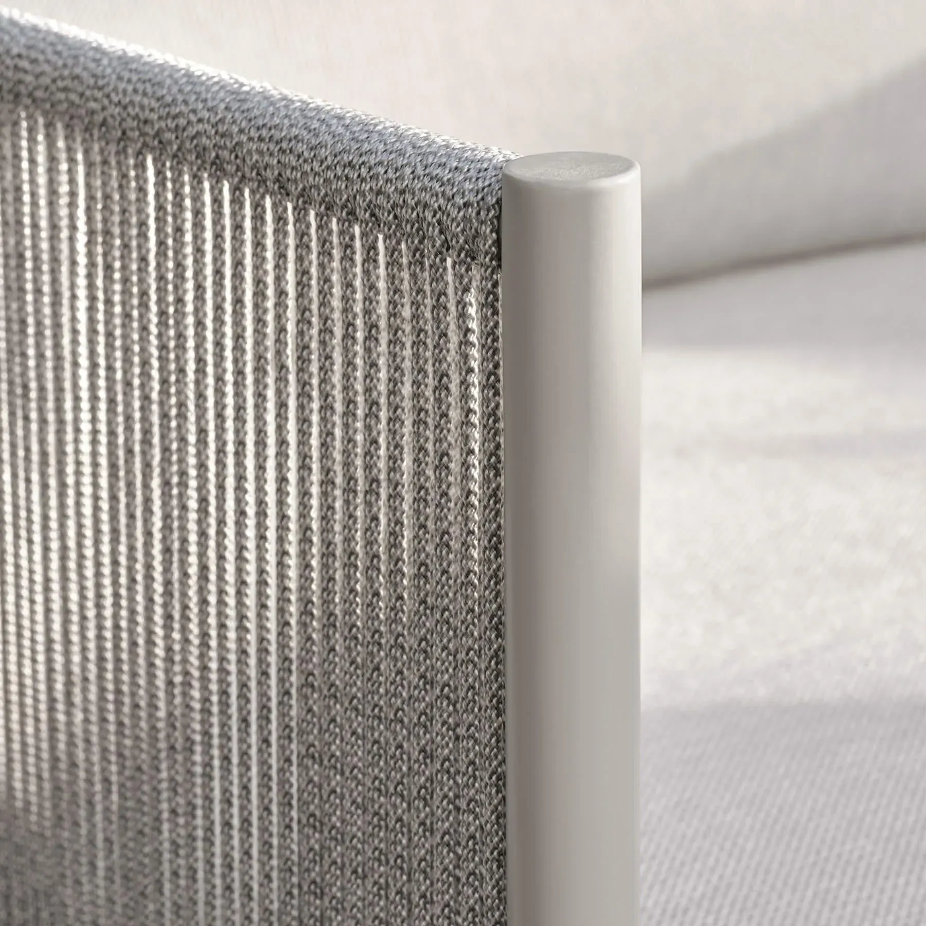 3-Seater Garden Sofa with Cord Arms - Light Grey