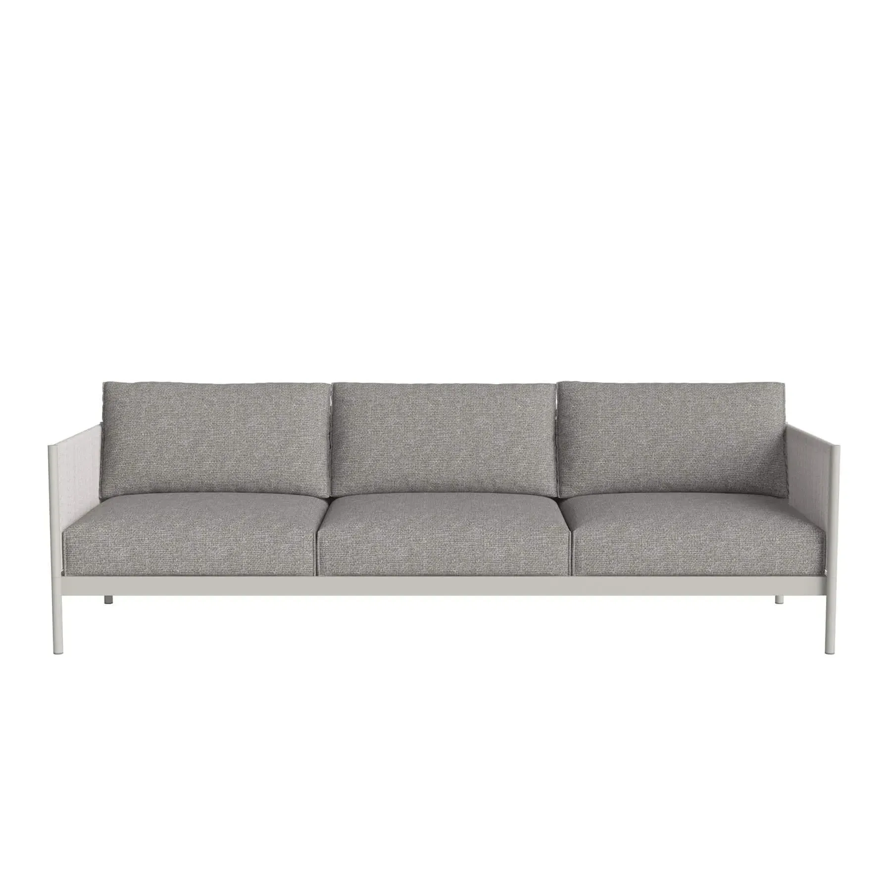 3-Seater Garden Sofa with Cord Arms - Light Grey