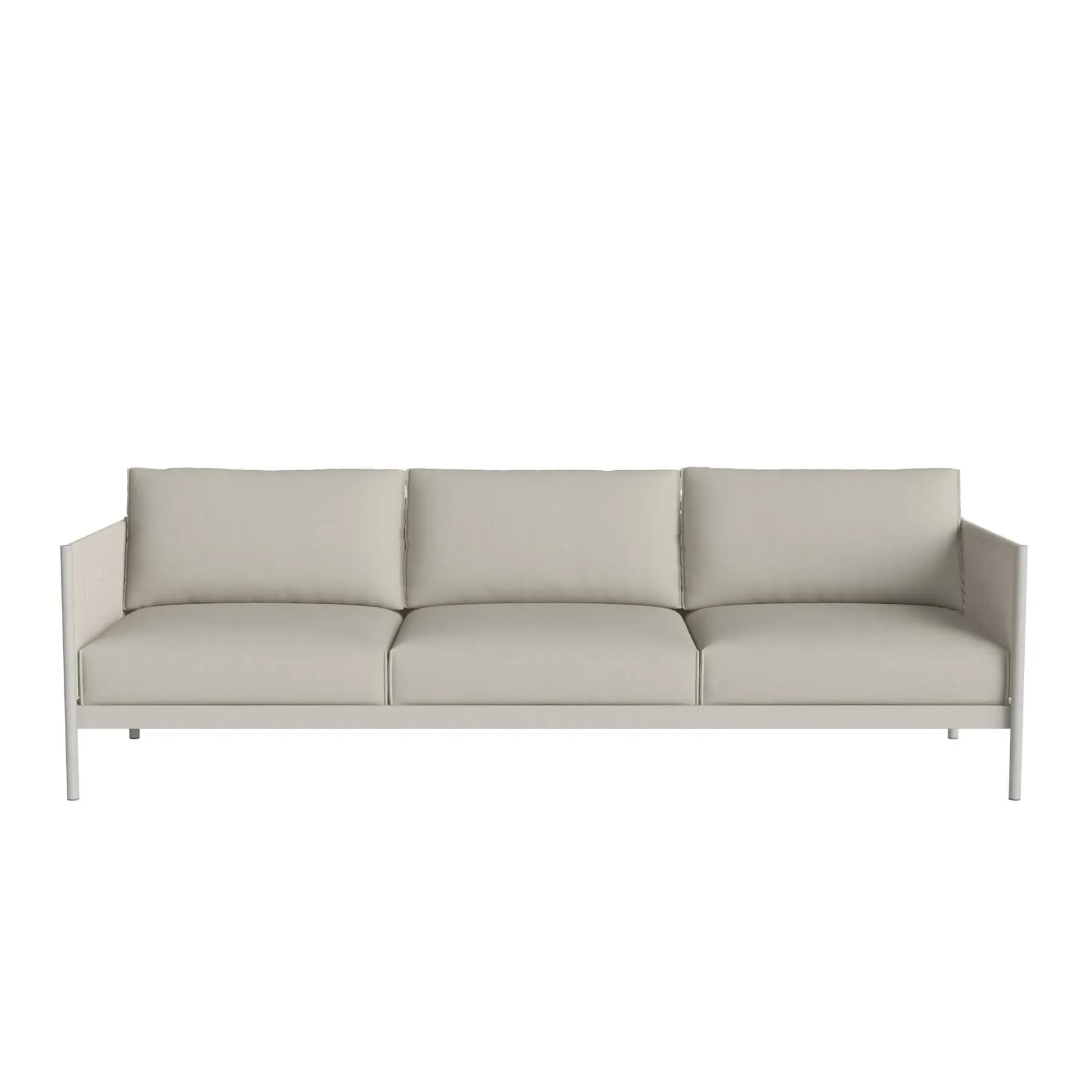 3-Seater Garden Sofa with Cord Arms - Sand