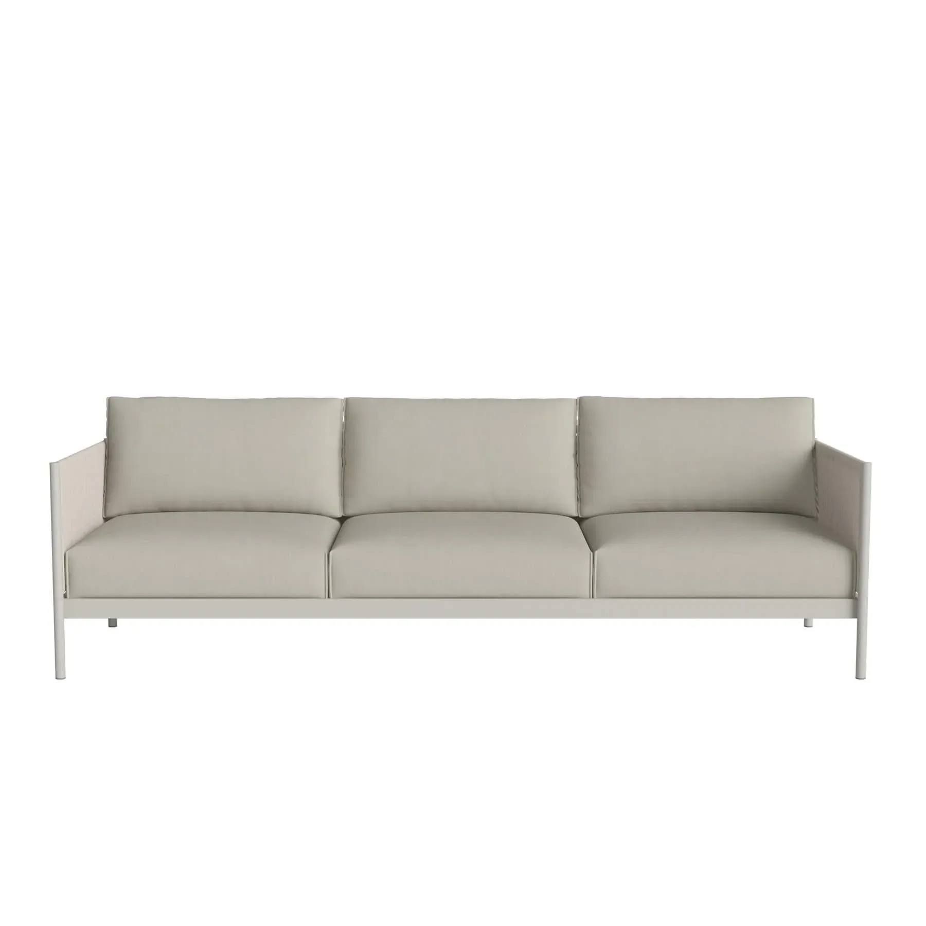 3-Seater Garden Sofa with Cord Arms - Sand