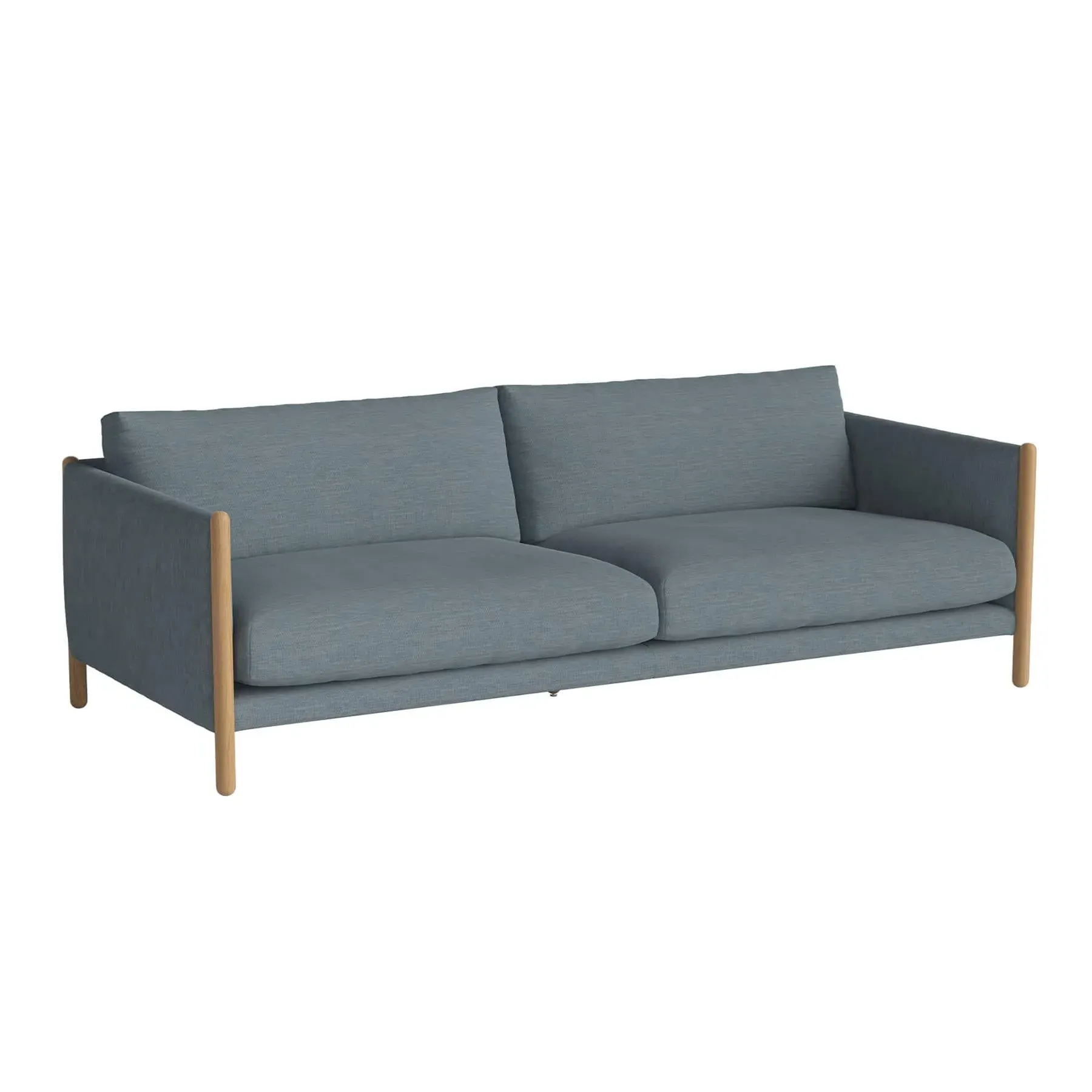 3-Seater Sofa - Light Blue, Oak