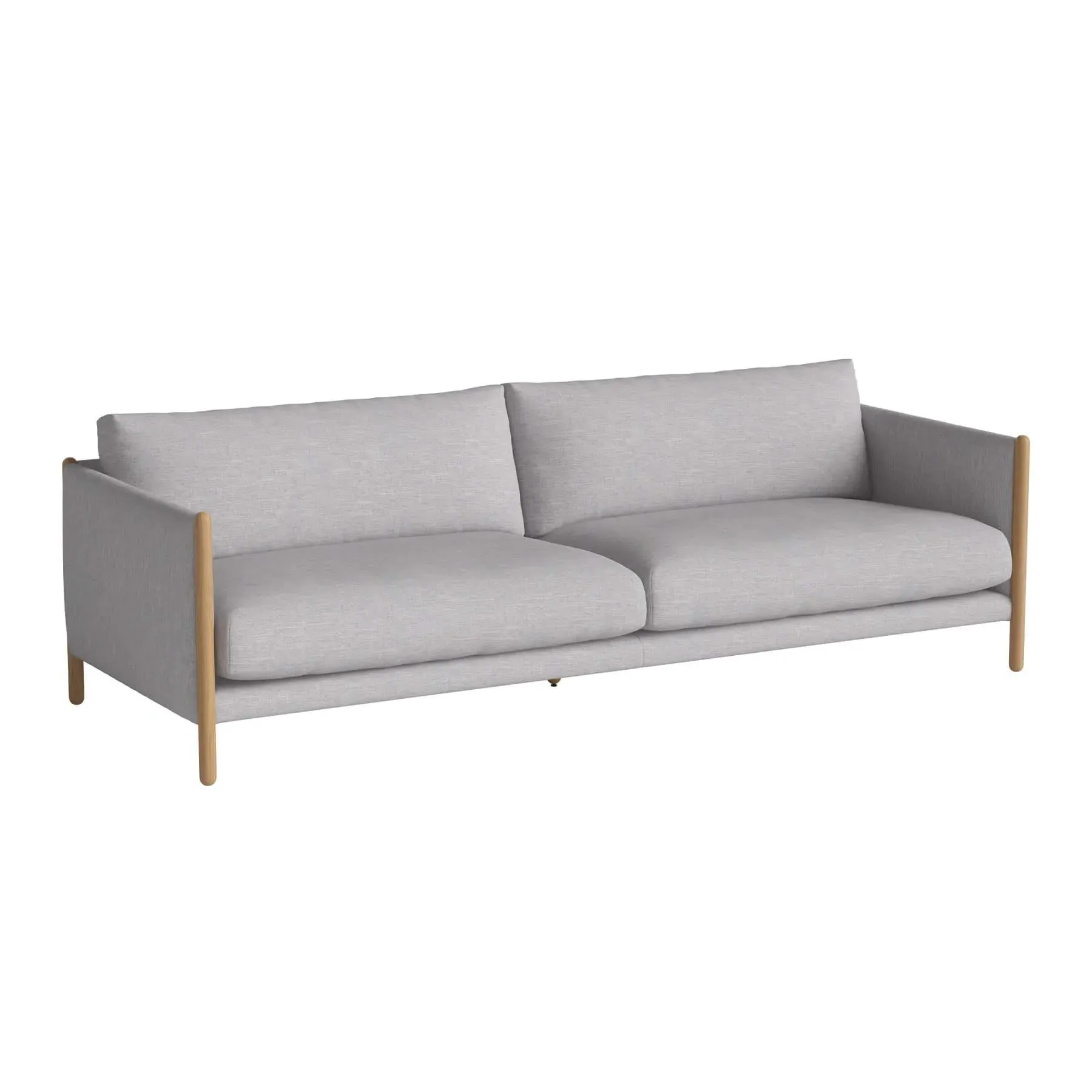 3-Seater Sofa - Light Grey, Oak
