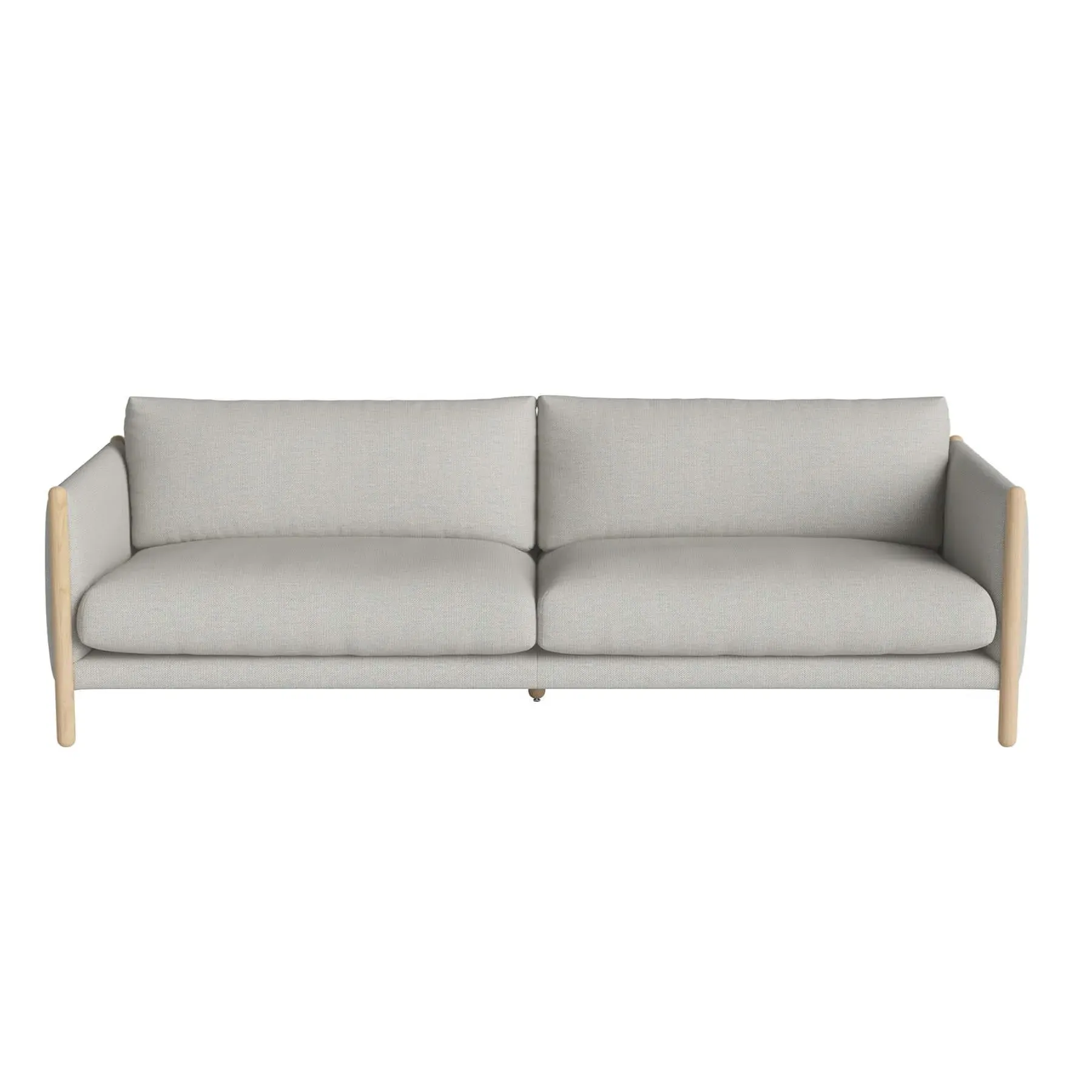 3-Seater Sofa with Oak Frame - Green, Fabric