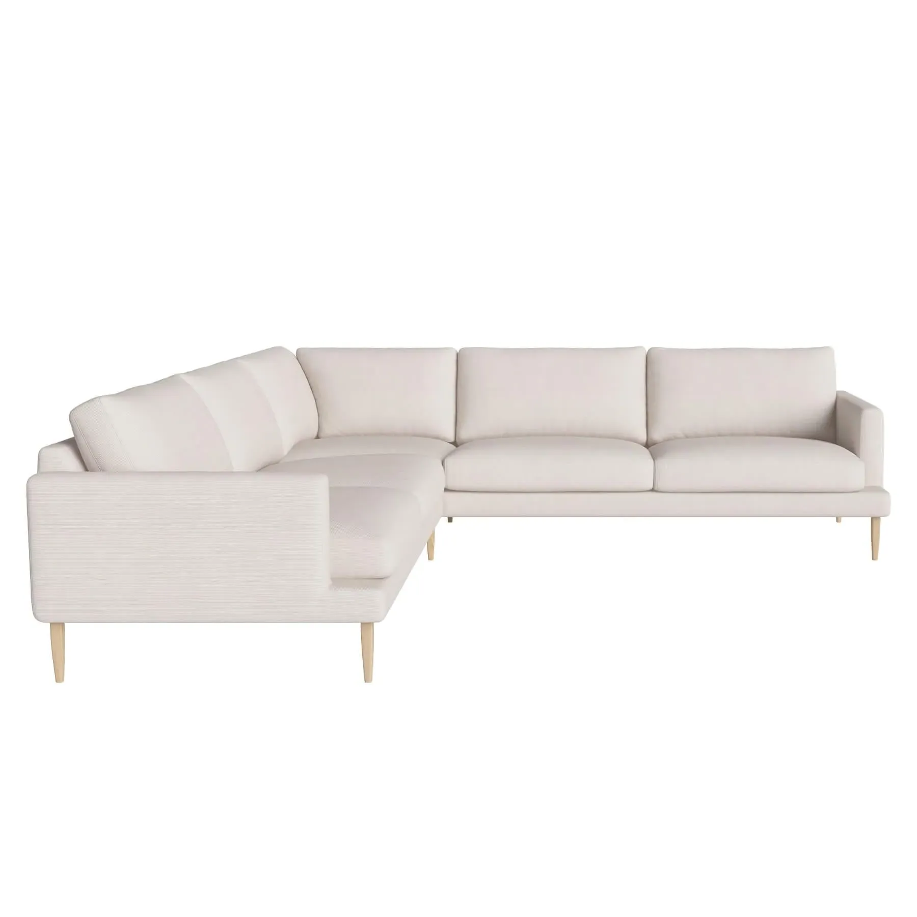 6-Seater Corner Sofa with Covers - Beige, Fabric