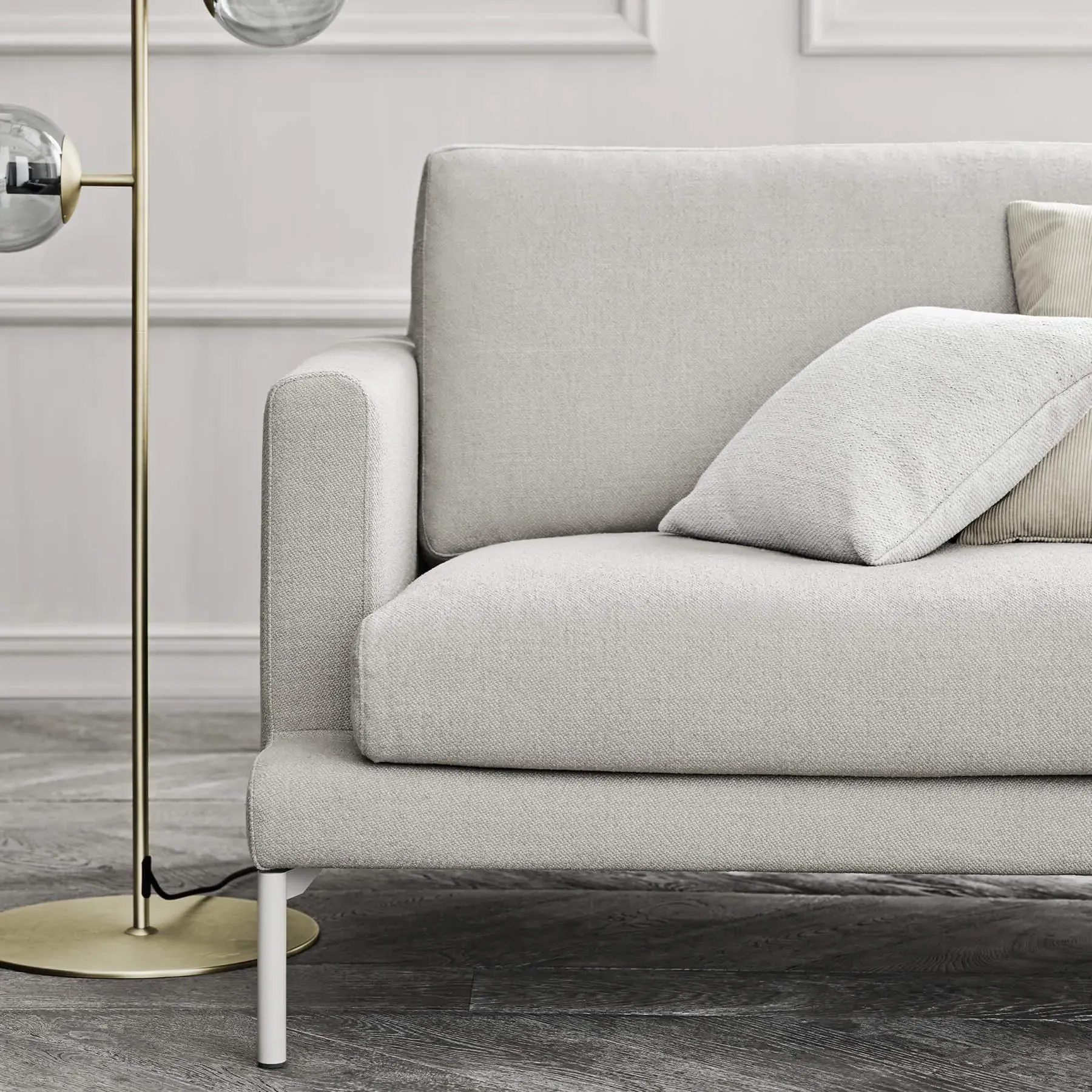 6-Seater Corner Sofa with Covers - Dark Beige