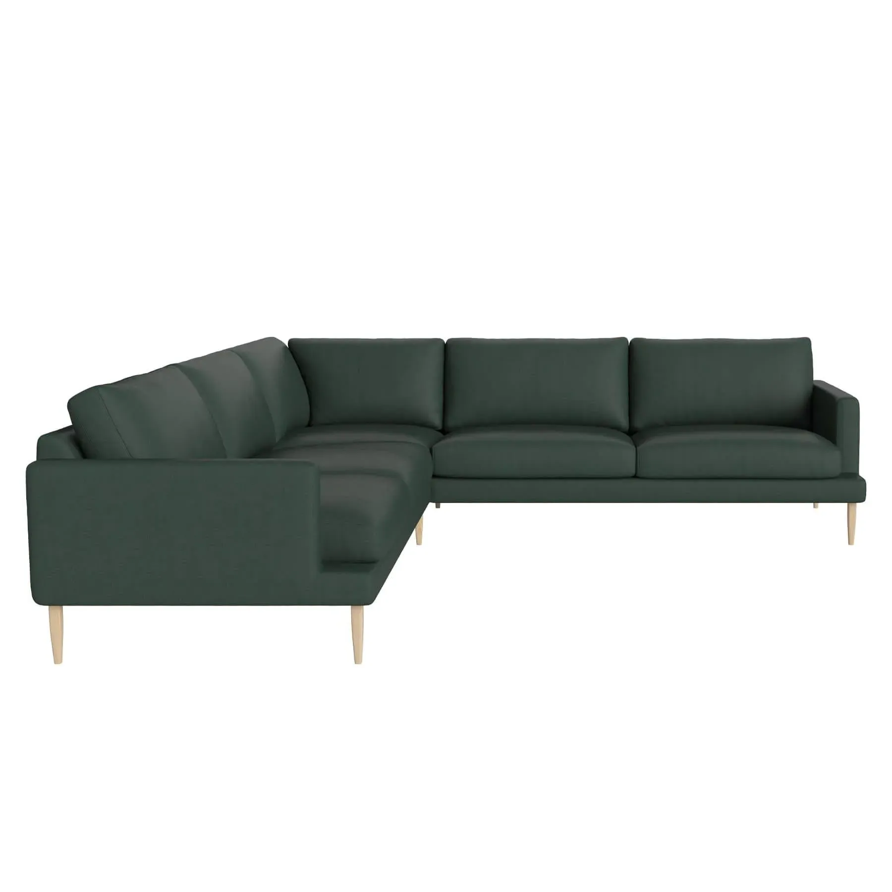 6-Seater Corner Sofa with Covers - Dark Green