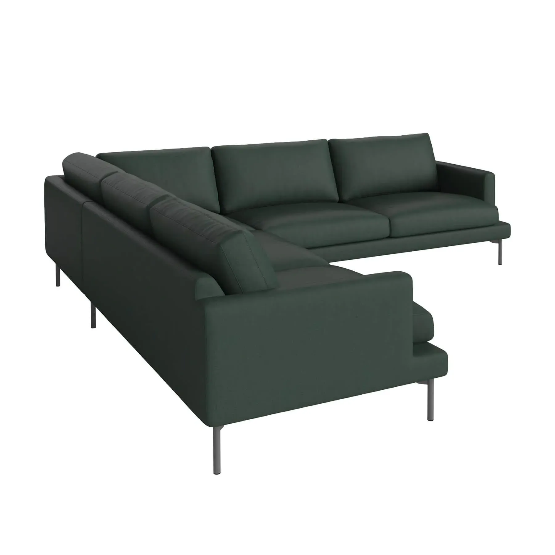 6-Seater Corner Sofa with Removable Covers - Green