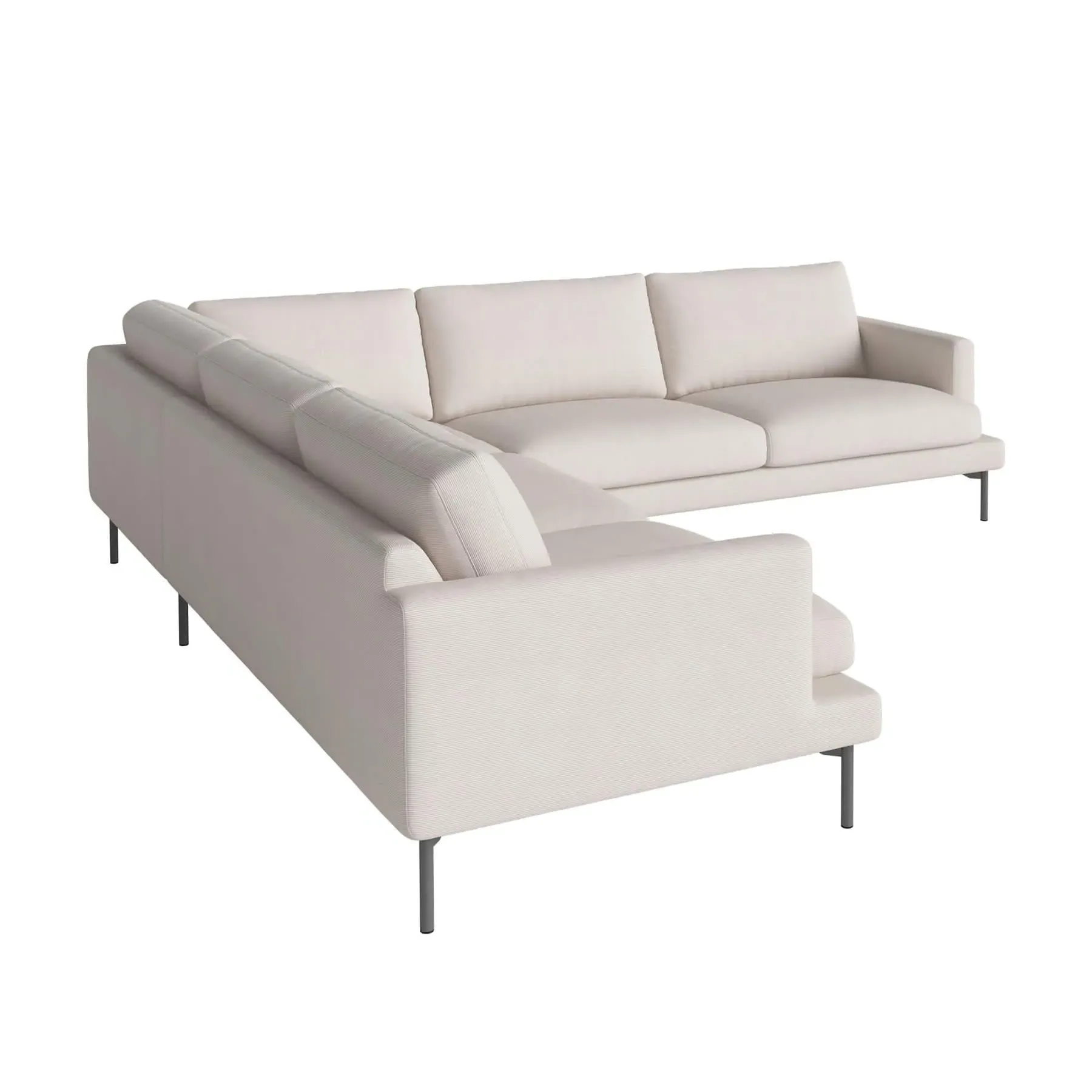 6-Seater Corner Sofa with Storage - Beige, Fabric image