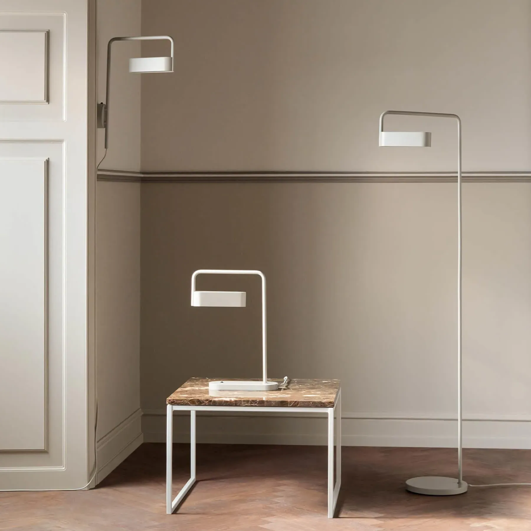 Adjustable Floor Lamp - Matt Creme