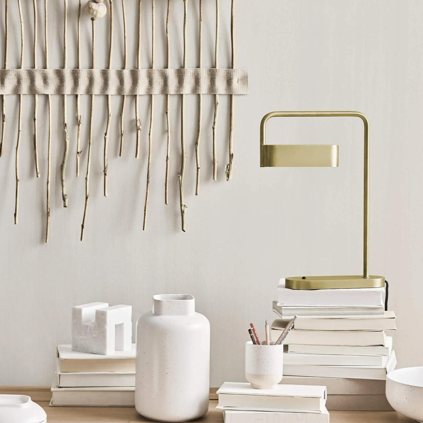 Adjustable Table Lamp - Cream, Metal