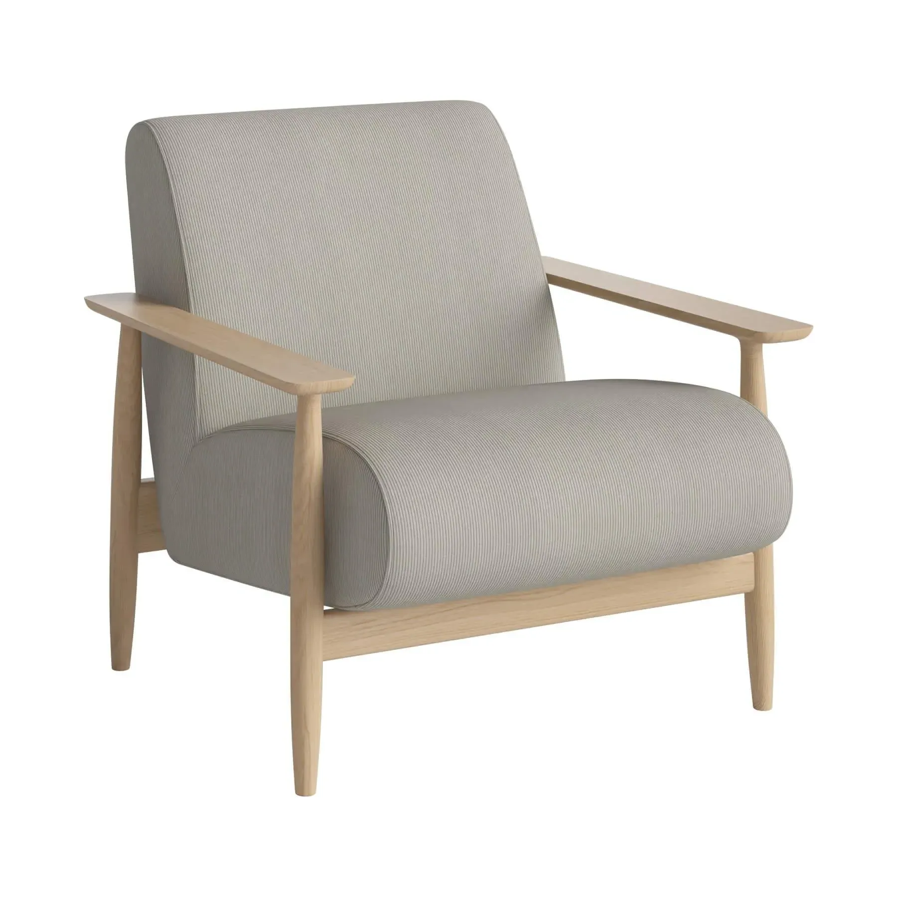 Armchair with Flat Armrests - Black, Leather