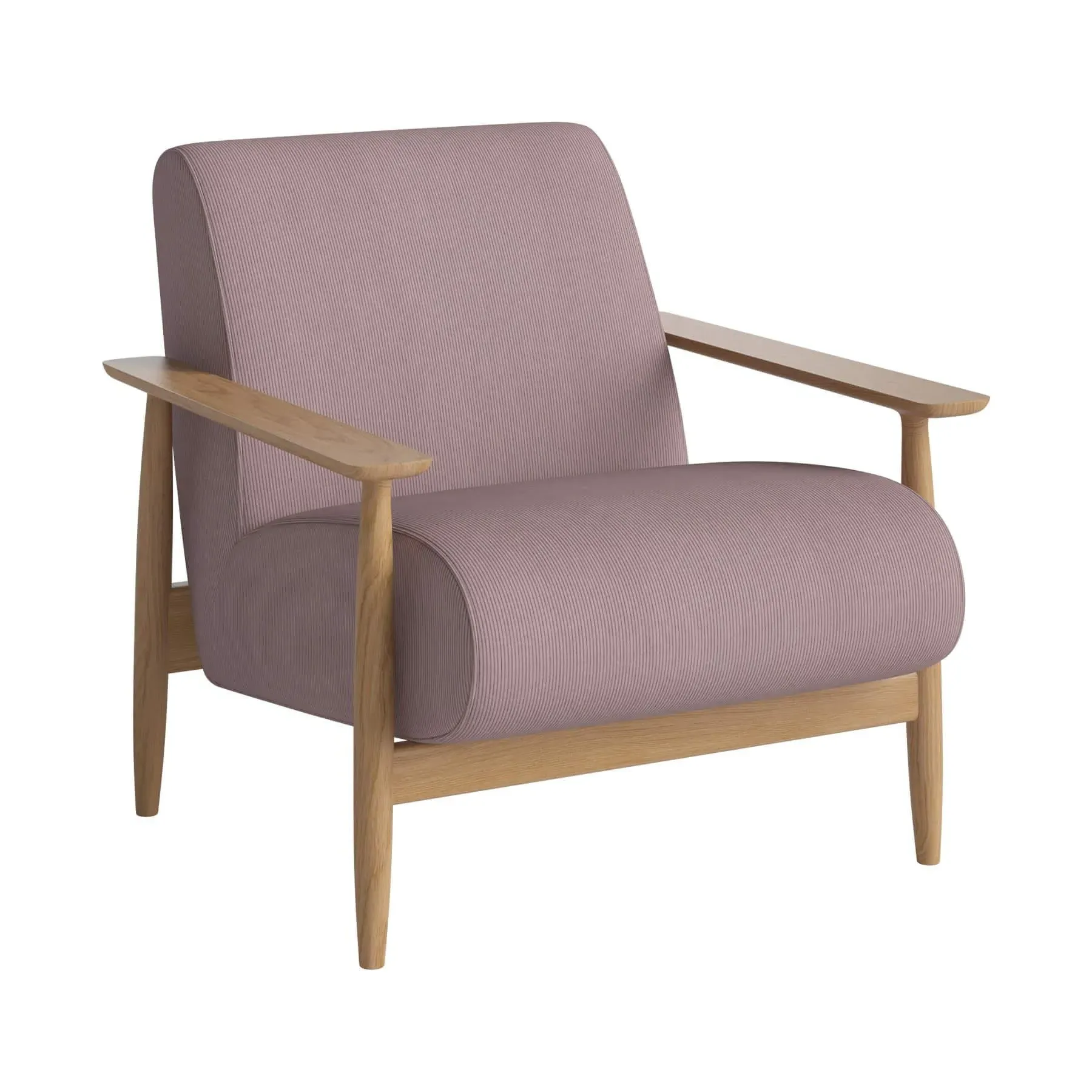 Armchair with Flat Armrests - Rosa, Oak