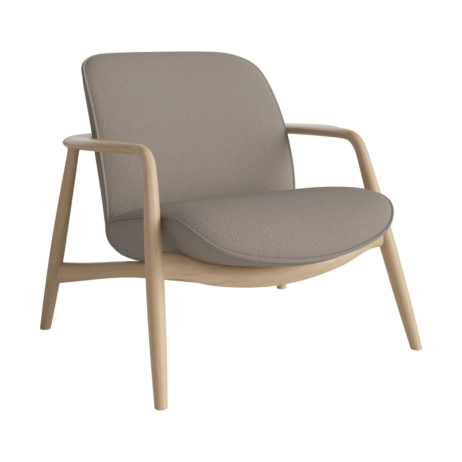 Armchair with Oak Frame - Beige, Fabric image