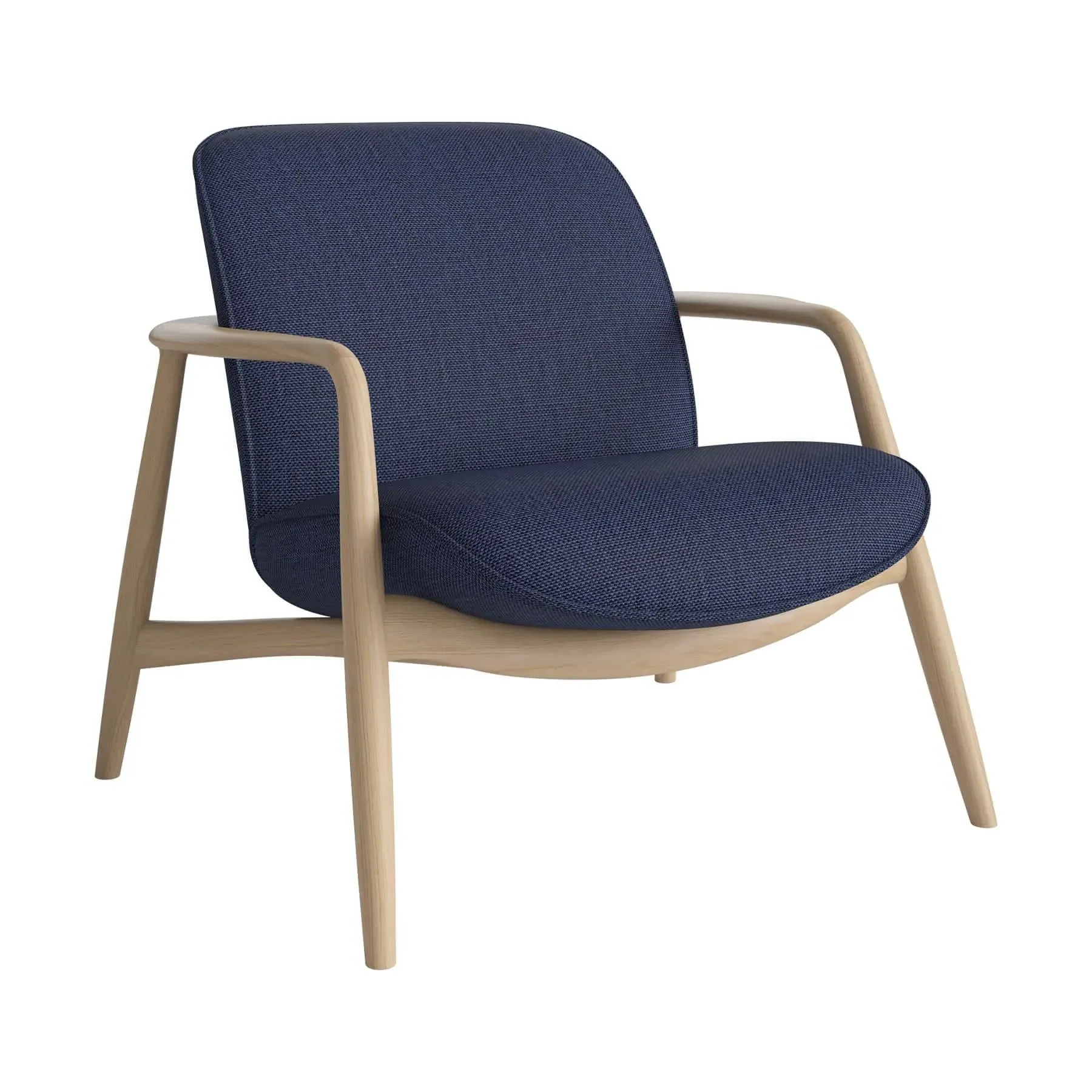 Armchair with Oak Frame - Blue, Fabric