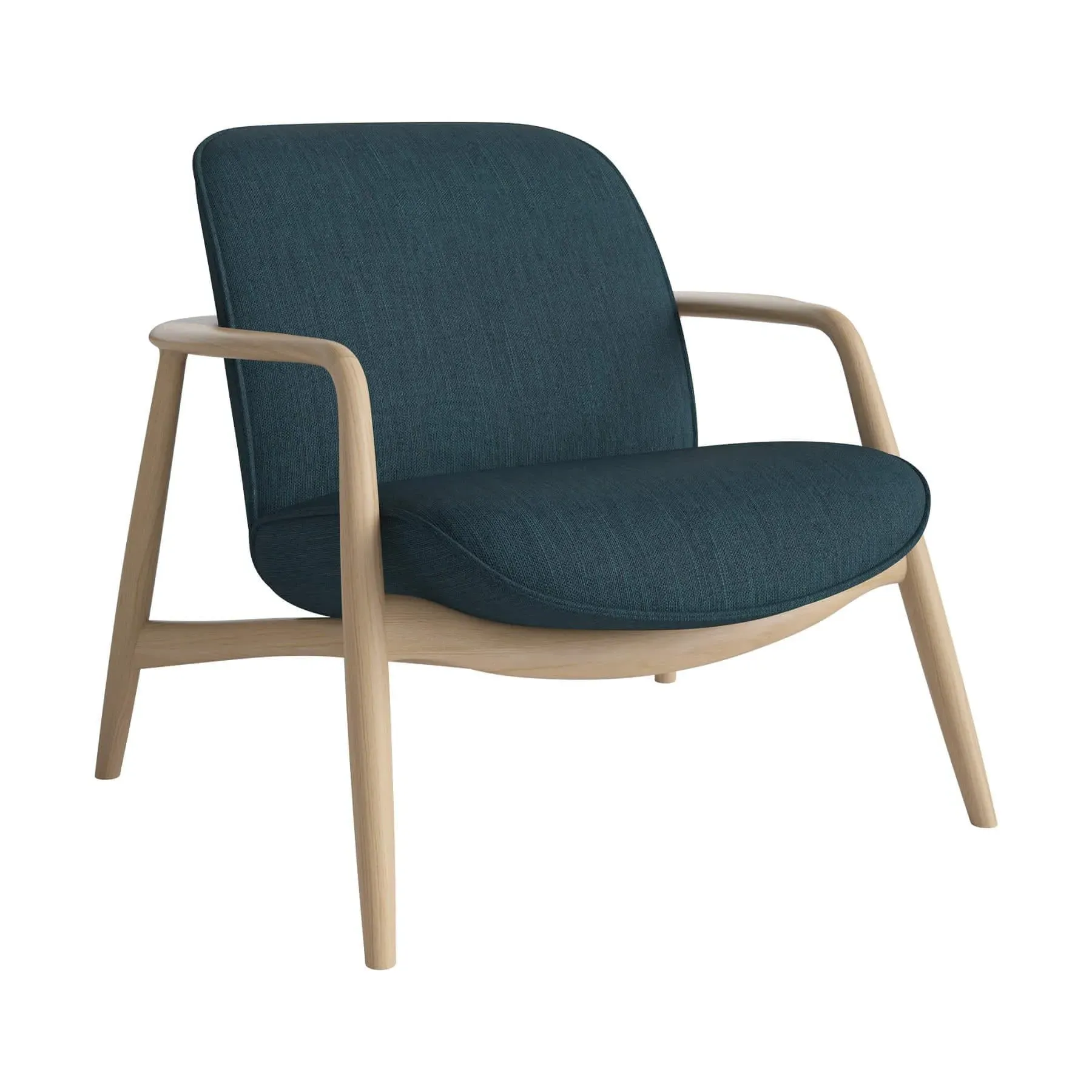 Armchair with Oak Frame - Blue, Fabric