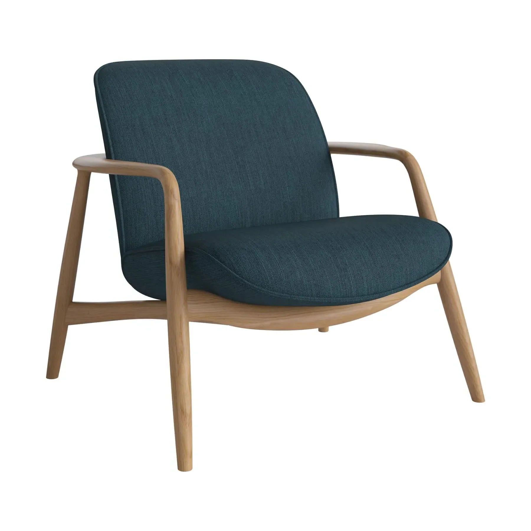 Armchair with Oak Frame - Blue, Fabric image