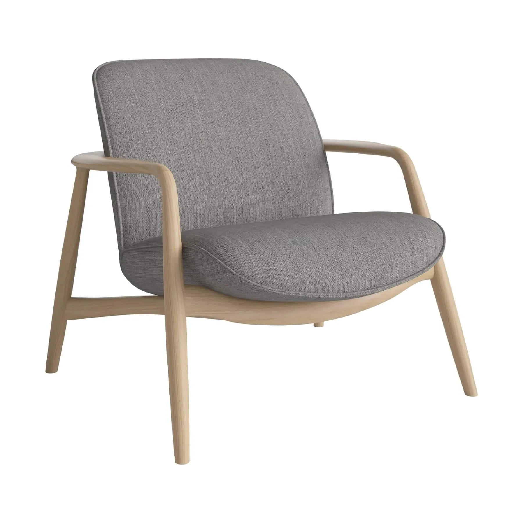 Armchair with Oak Frame - Grey, Fabric