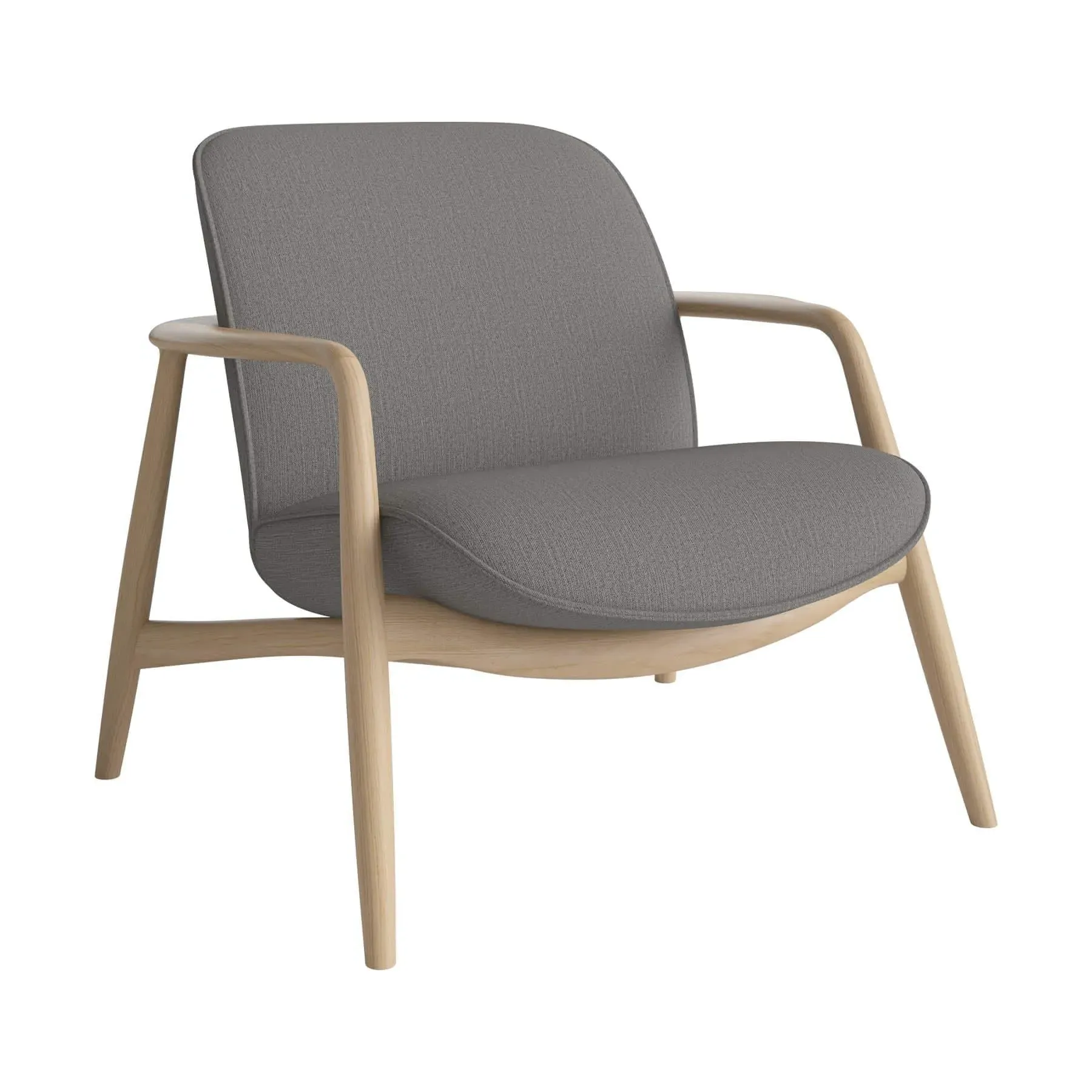 Armchair with Oak Frame - Steel Grey, Fabric