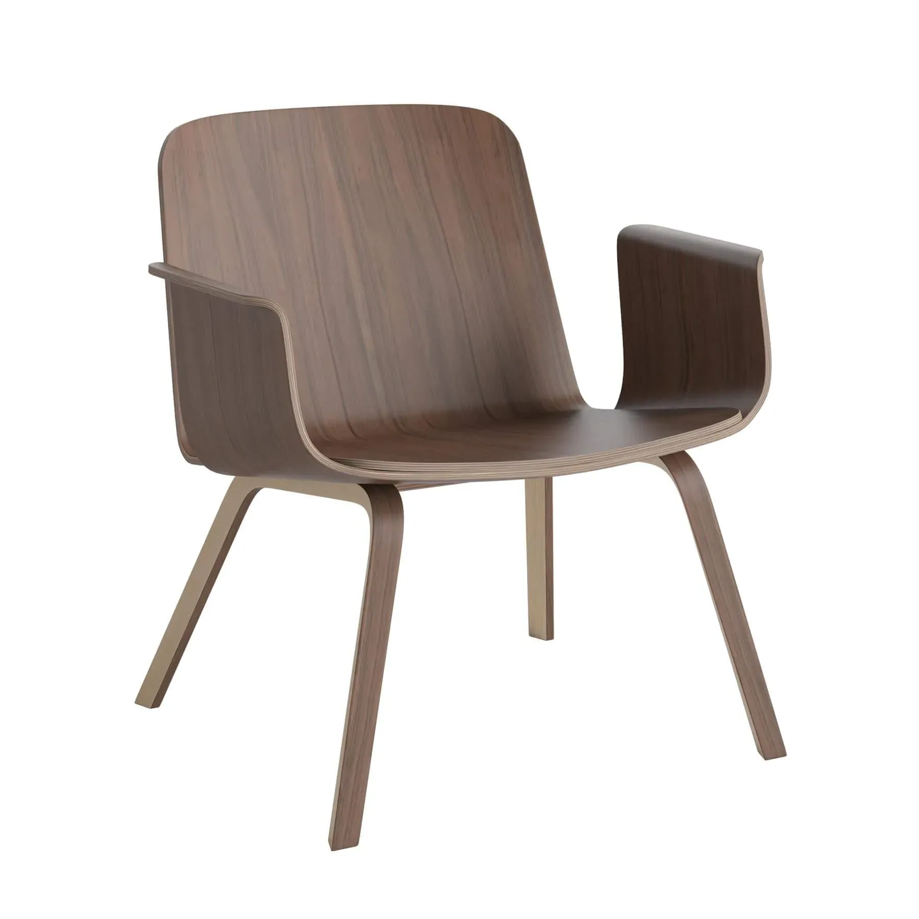 Armless Lounge Chair - Oiled Oak