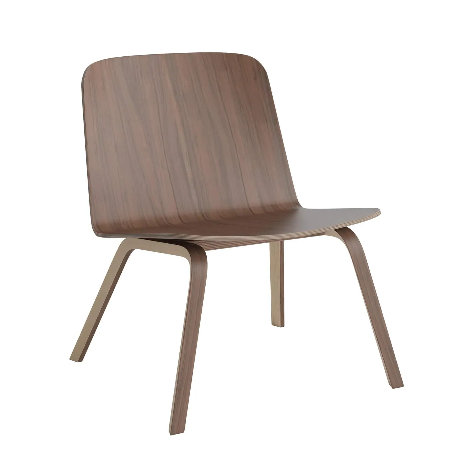 Armless Lounge Chair - Oiled Walnut