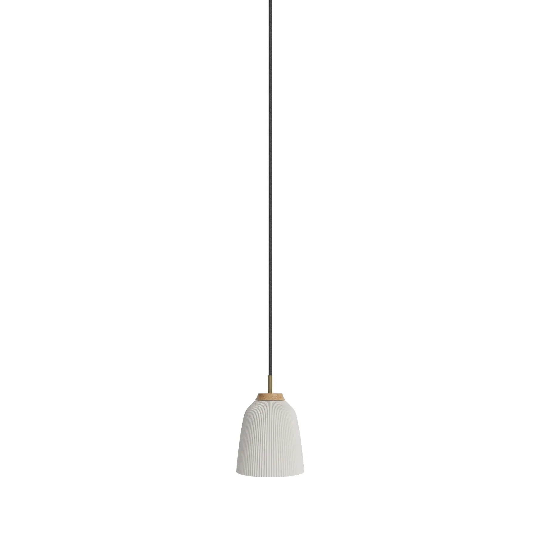 Campa Small Pendant Light - Opal Glass, Wood image