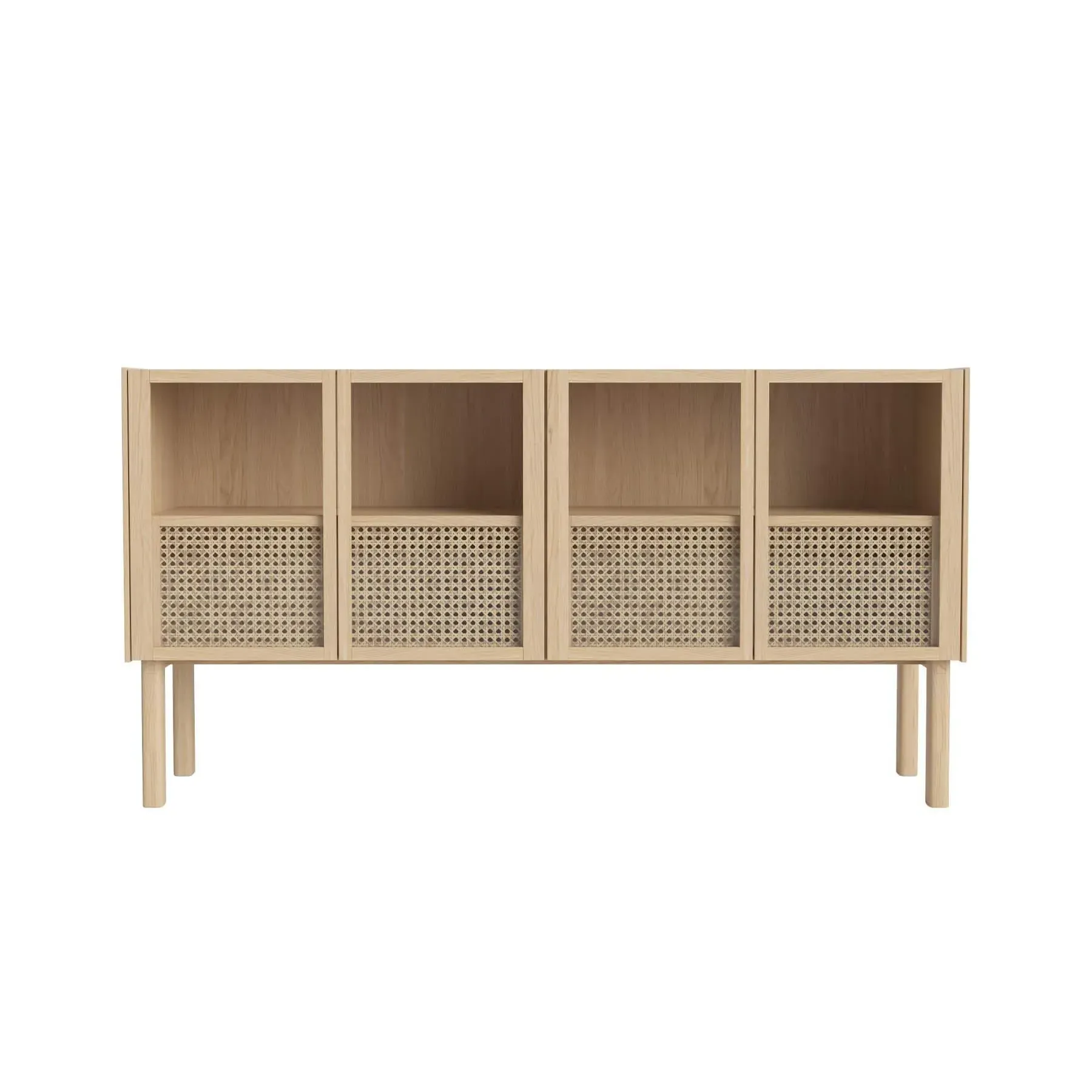 Cana Sideboard with Wicker Front - White, Oak image