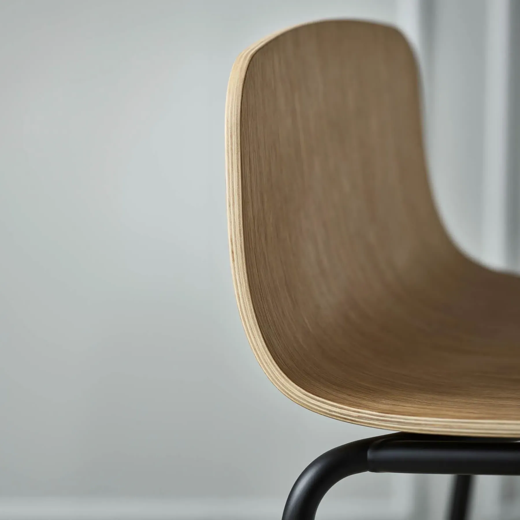 Counter Height Bar Stool - Walnut, Chrome Steel