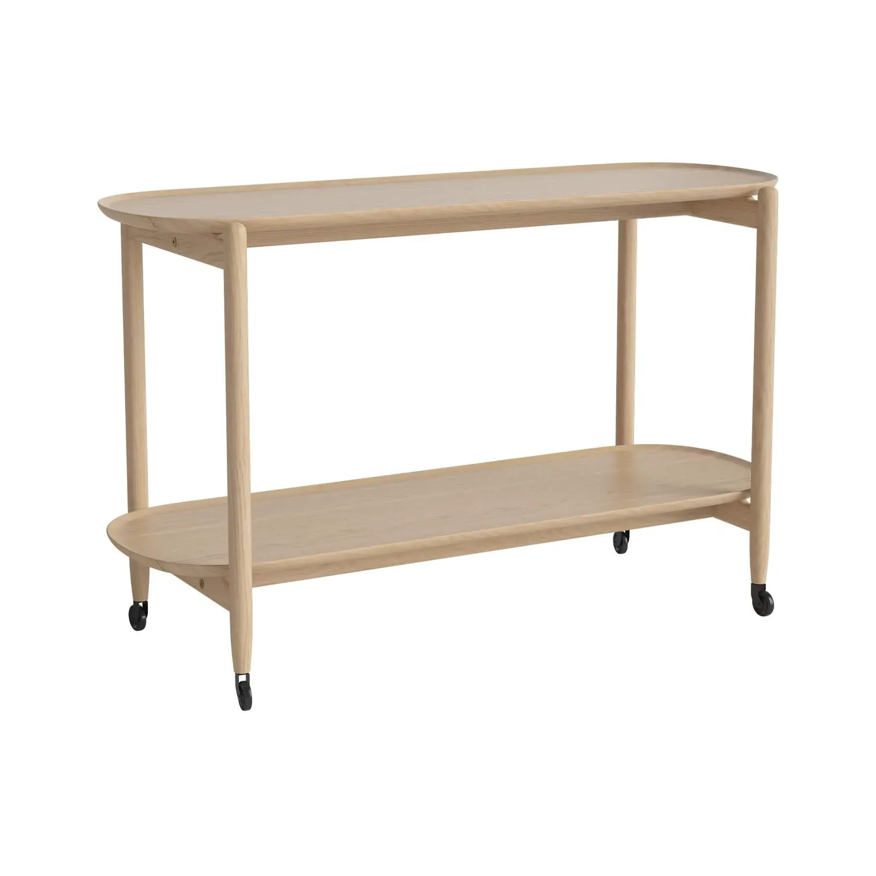 Coupe Large Bar Trolley - White Oiled Oak