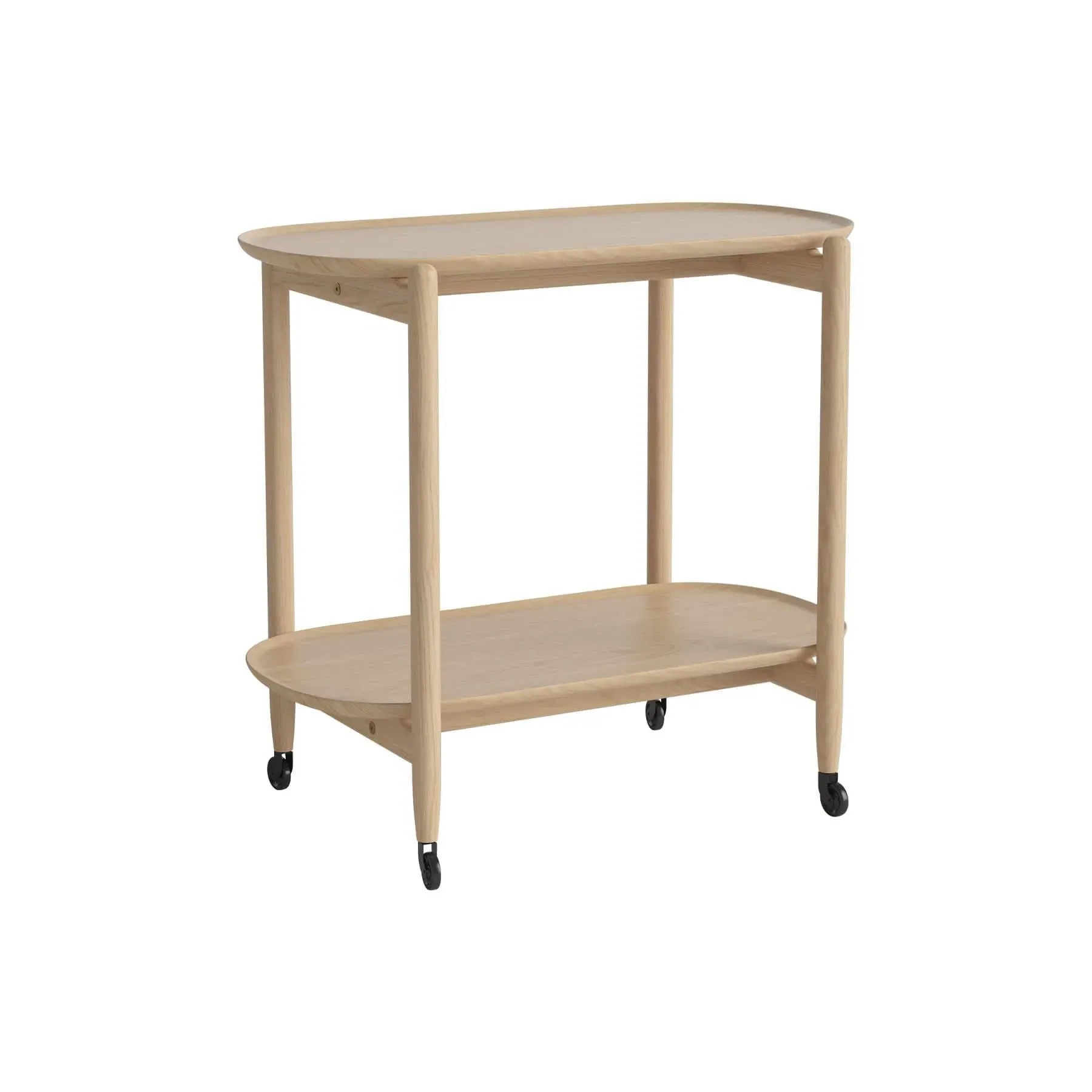 Coupe Small Bar Trolley - White Oiled Oak