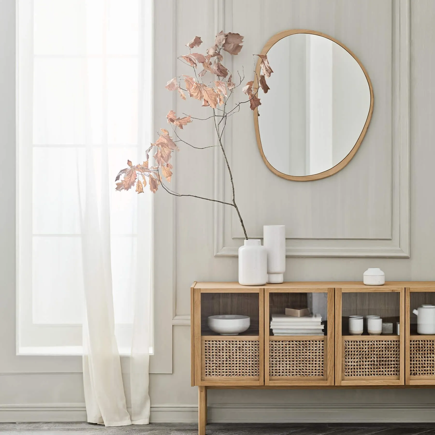 Elope Medium Mirror - Black Stained Oak