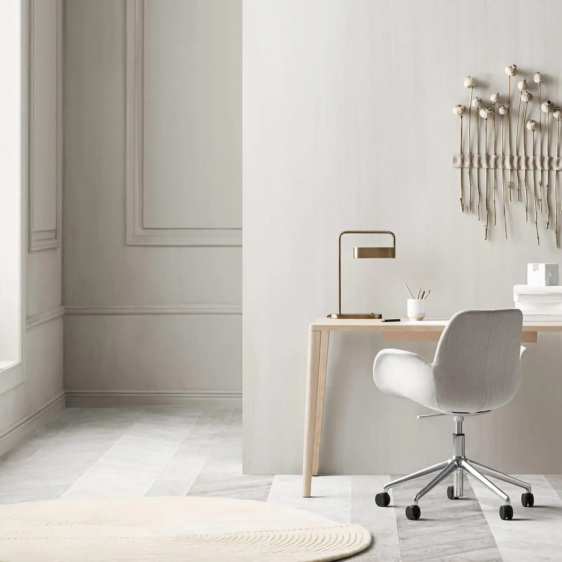 Extra Large Round Rug - Beige, Wool